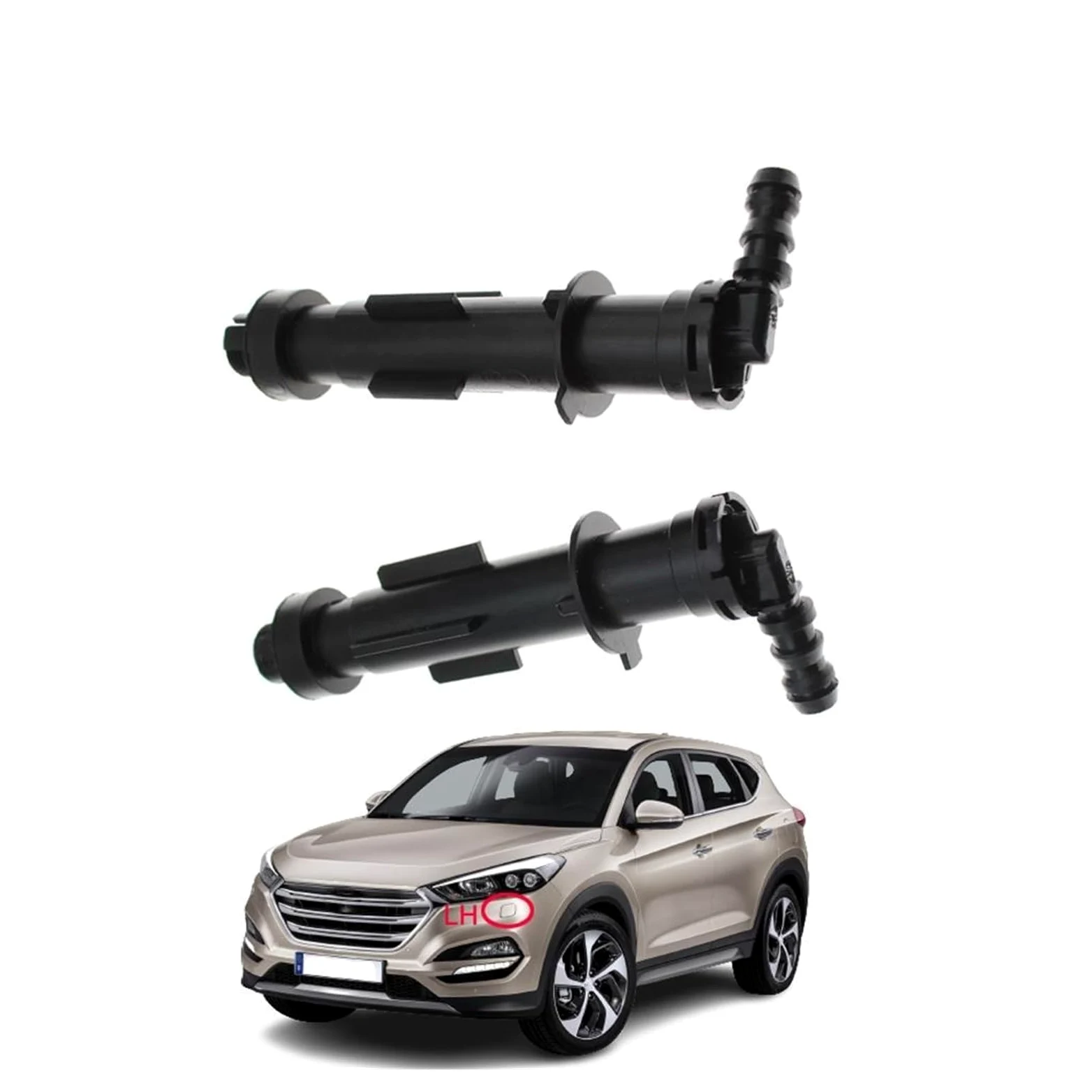 Boquilla lavaparabrisas delantero, apta for Hyundai, TUCSON 2015-98671-D3000 98672D3000 Cilindro de bomba de pulverización de limpieza de faro derecho izquierdo Limpiador de faros en spray(SE
