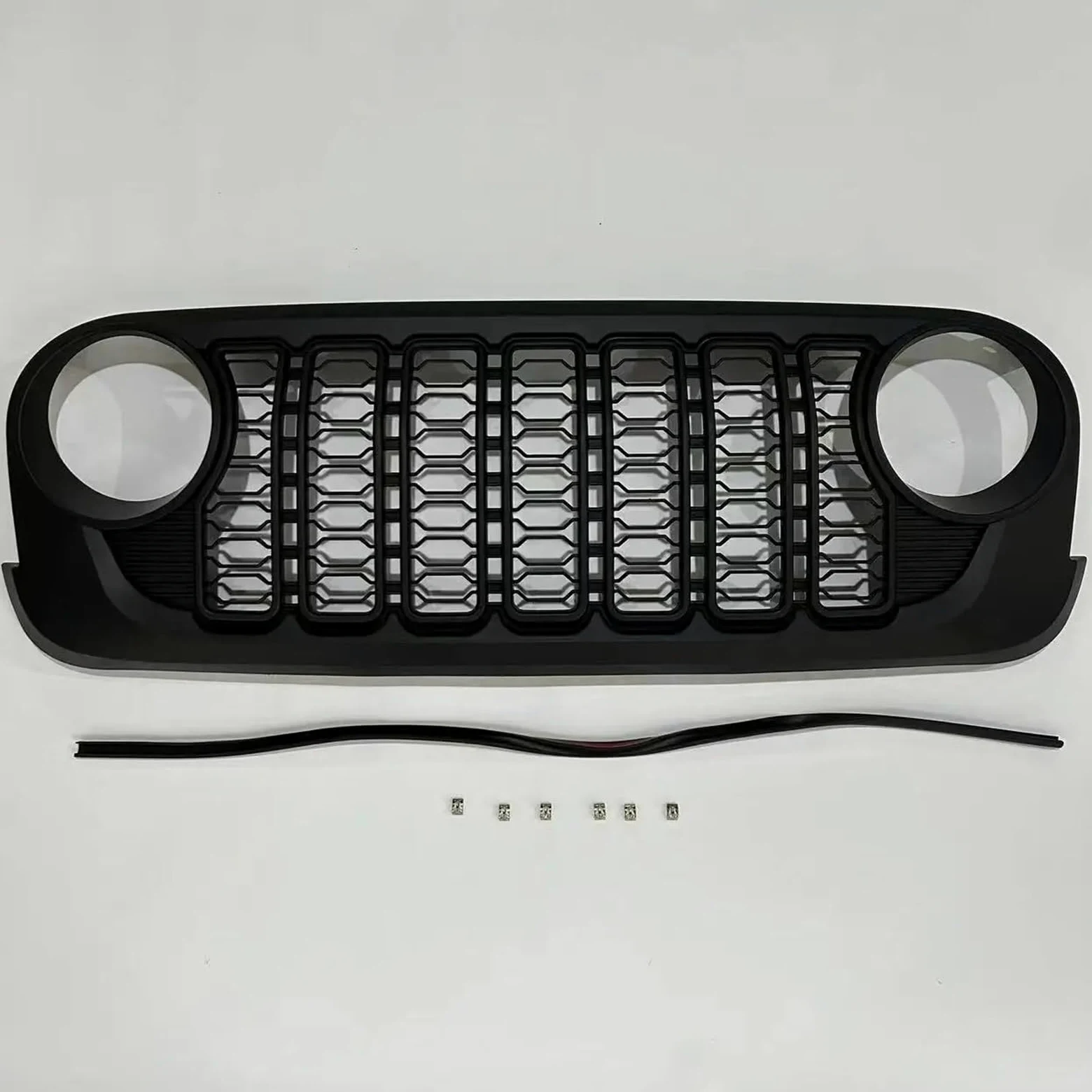 Parrilla Delantera para Jeep para Wrangler JK 2007-2017 J400 A España 2024 Diseño Parrilla Delantera ABS Estilo Parrilla JK A JL Parrilla Frontal Cromada