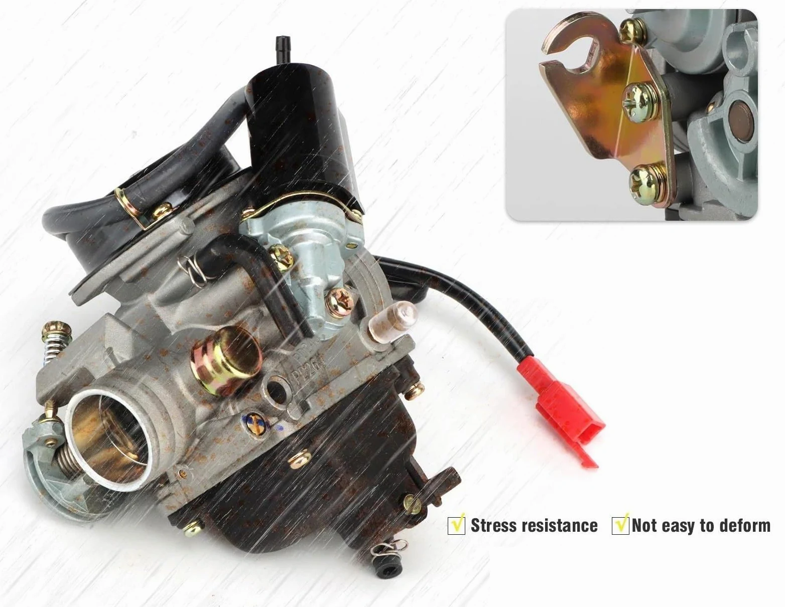 Carburador Power Carb Carburador PD para GY6 Motocicleta Motor 125cc 150cc con Válvula Drenaje Metal Carburador Potente 24mm