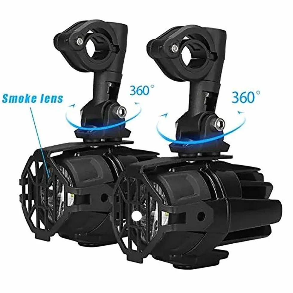 NEWFUN Faros adicionales para motocicleta, faro de moto, lámpara LED exterior para motocicletas, faros antiniebla, faros LED, IP67, 40 W, giratorio 360 grados, adecuado para motocicletas, vehículos
