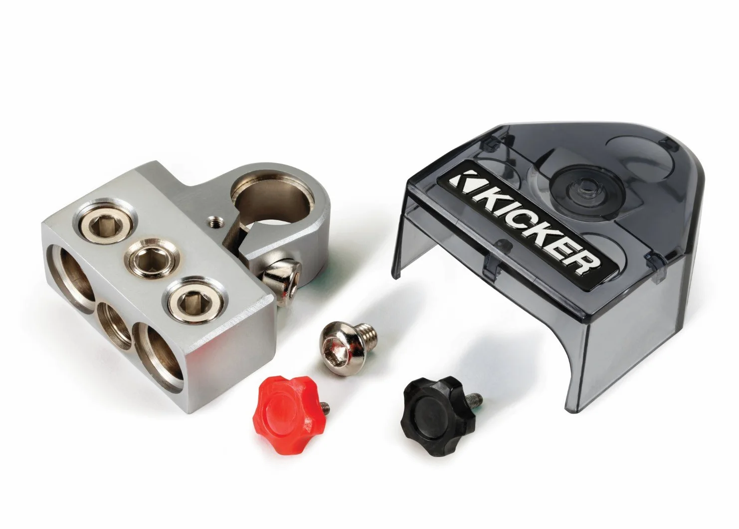 Kicker BT4 - Terminal de batería de competición Positiva/Negativa con Calibre 1/0-8 y Salida de Calibre 4-8