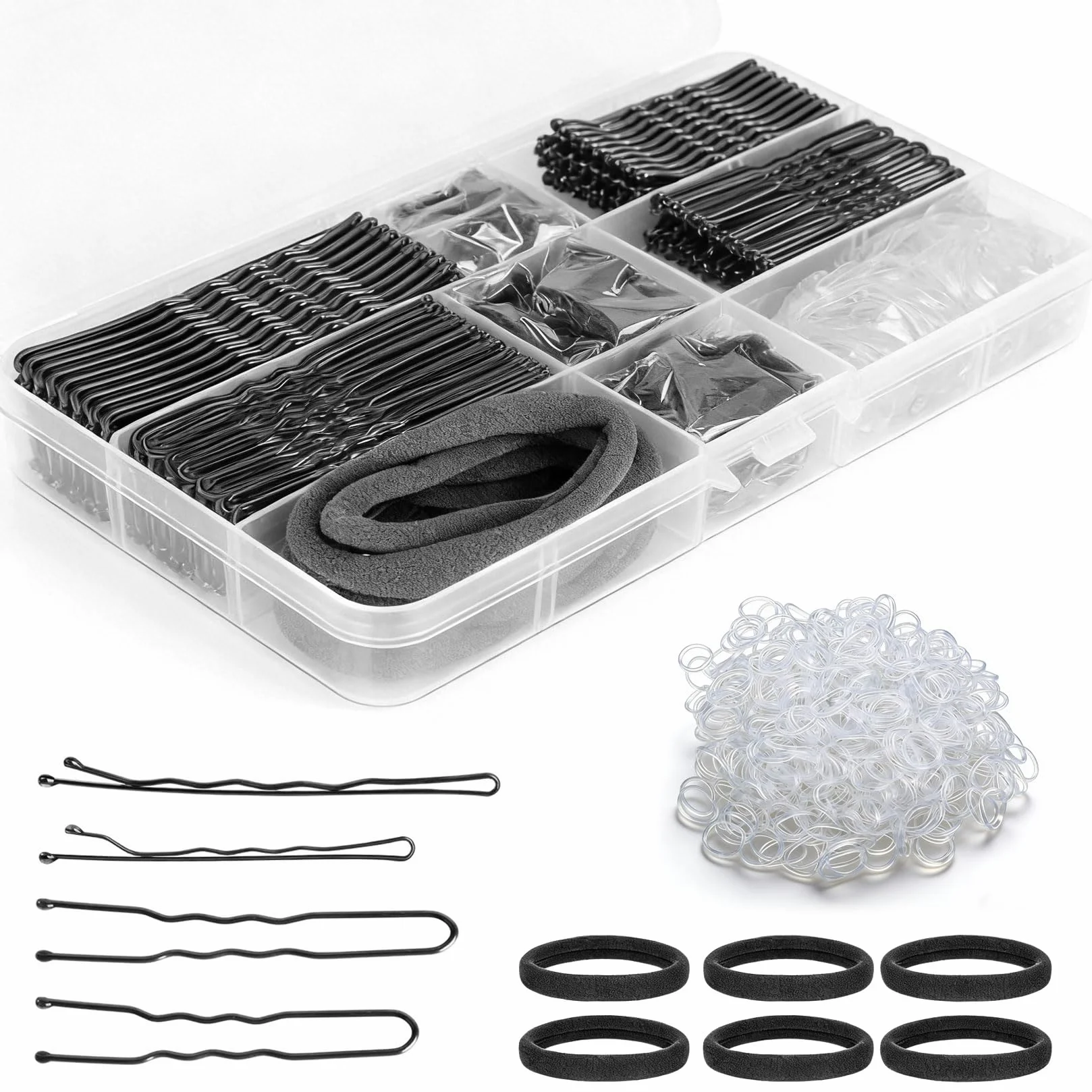 Horquillas Pelo Mujer, 406 Pcs Horquillas Metal para el Cabello con Elástico