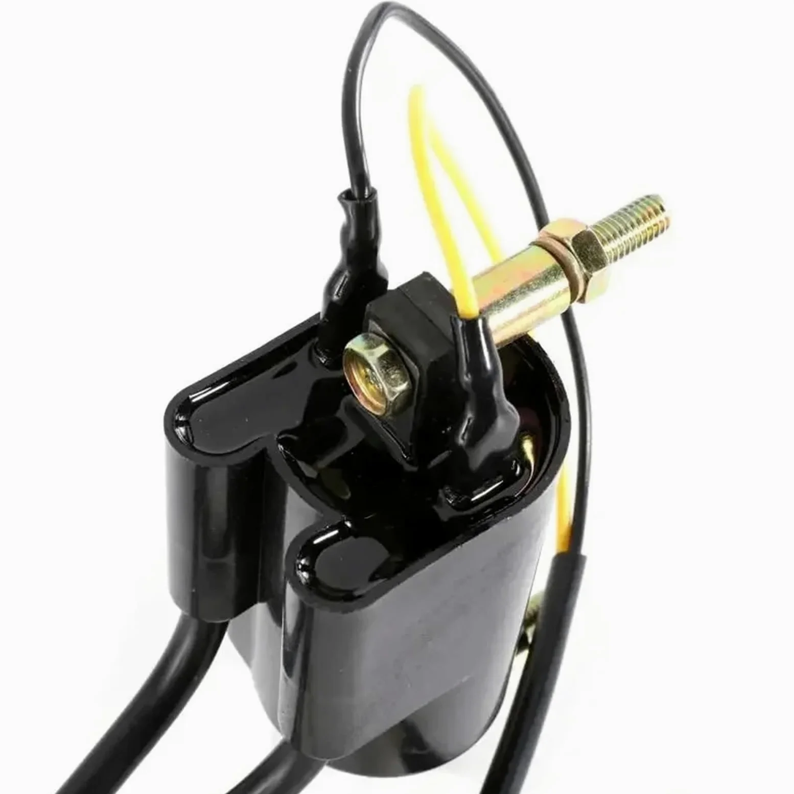 Genérico para Suzuki GS550 GS750 GS850 GS1000 / 2 Bobinas De Doble Salida + 4 Ohmios con Tapas Bujías Juego Encendido 33410-45012 Bobina Encendido para Motocicleta
