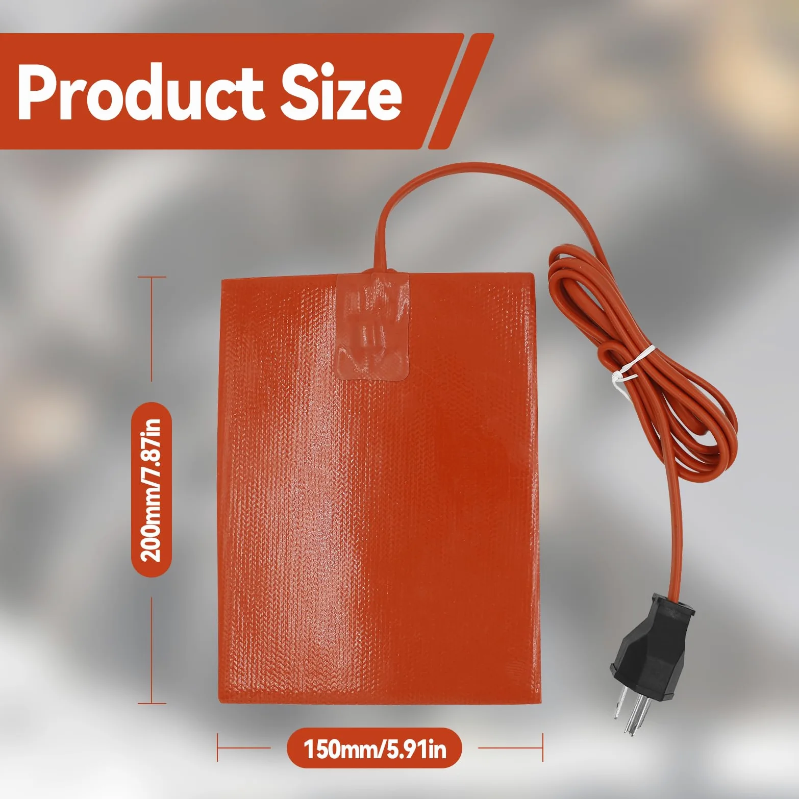 2 almohadillas de calefacción de silicona para motor de coche, 120 V, 300 W, 6 x 8 pulgadas, calentador universal de motor de coche, almohadilla de calentador eléctrico, bloque de motor