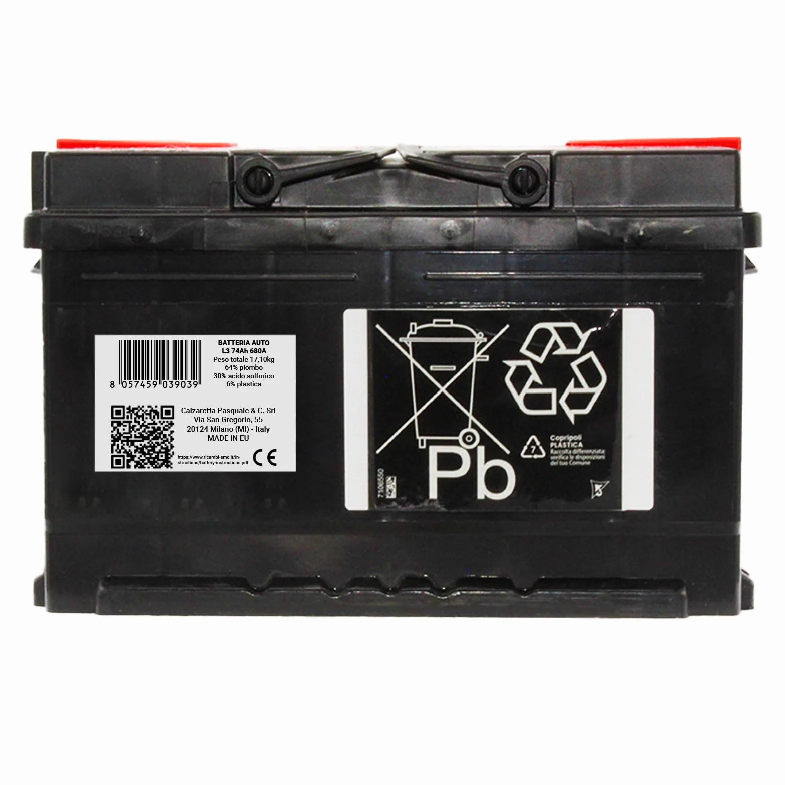 Batería Coche Speed by SMC 12 V 74 Ah 680 A con Polo Positivo a derecha L374 Código | L374 Código