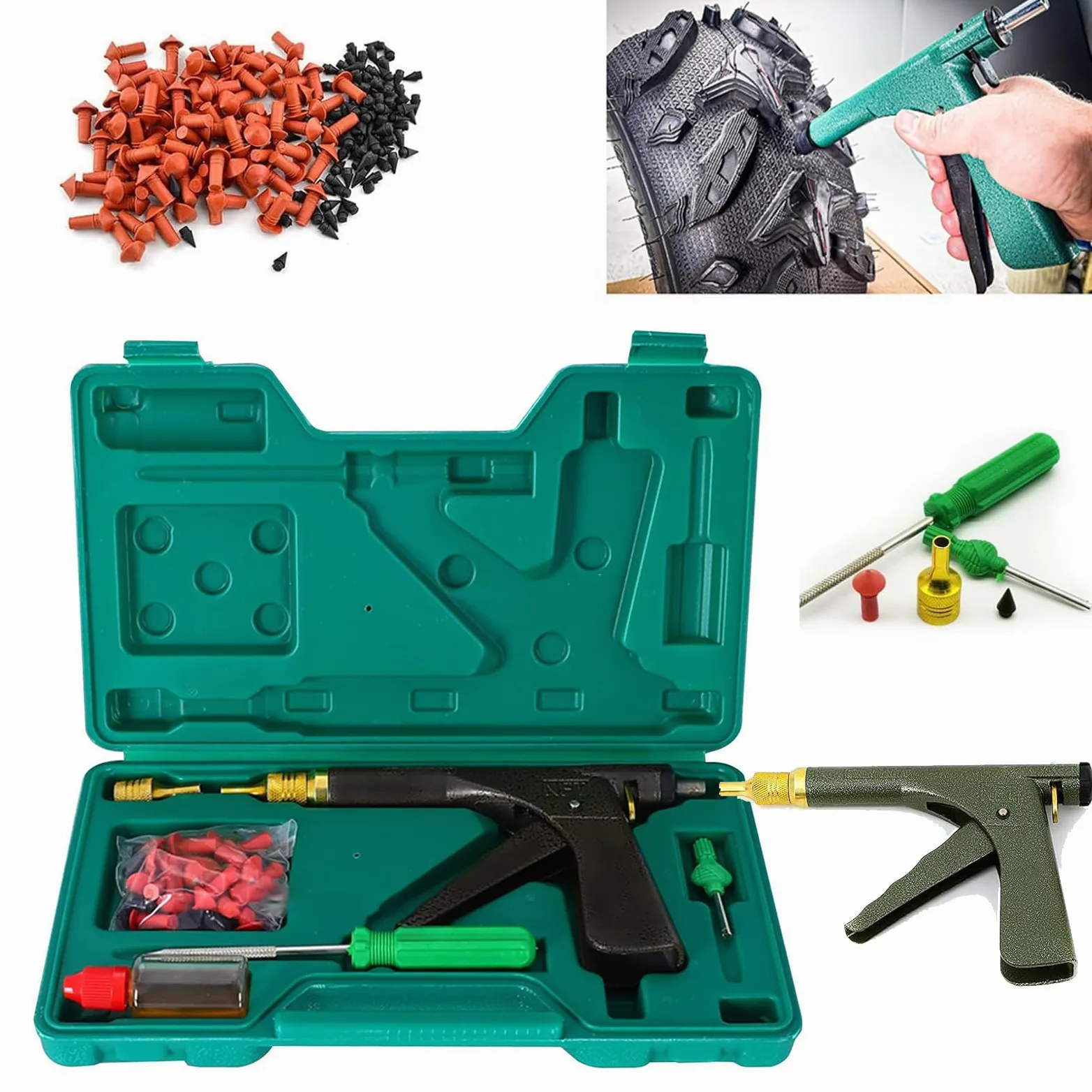 Glorivox Rapid Plug 2.0, reparación de neumáticos Rapid Plug 2.0, Rapidplug 2.0, kit de tapones de neumáticos profesional resistente, kit de reparación de neumáticos con tapones, pinchazos de