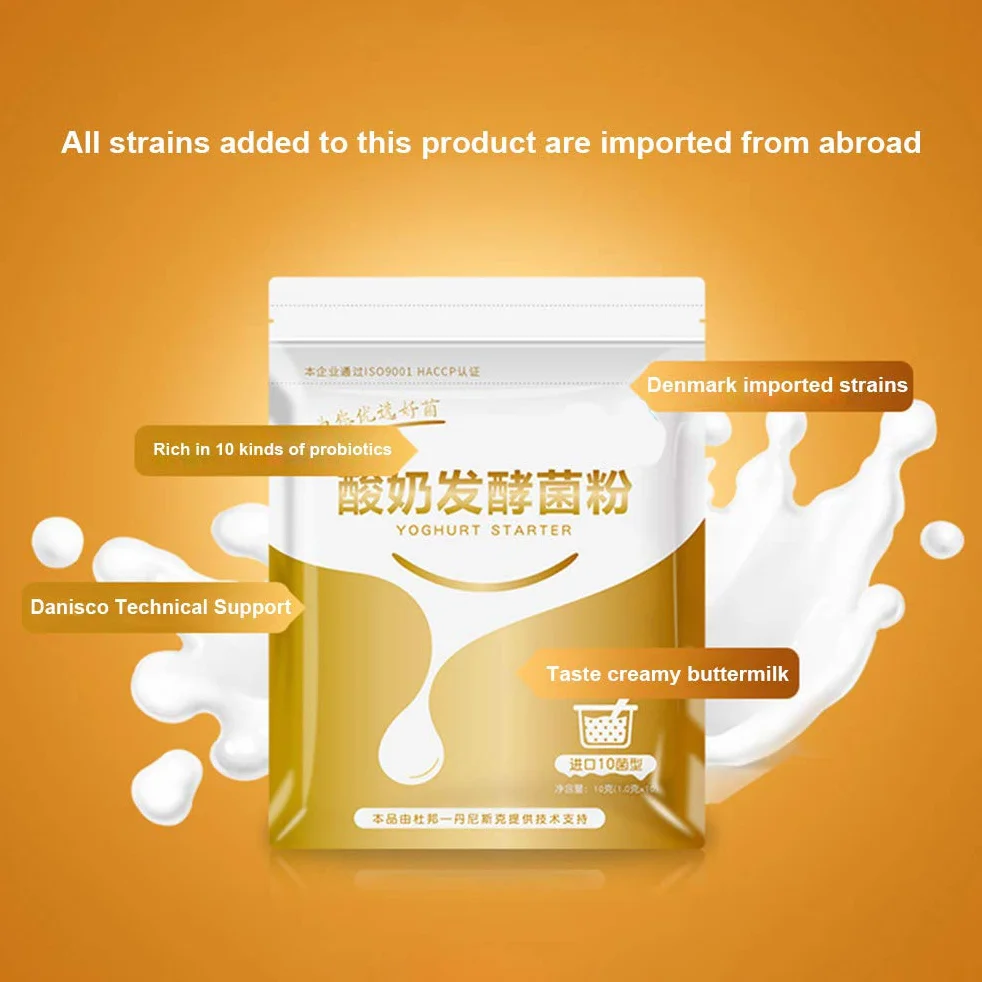 HEEPDD Polvo de Fermentación Probiótica para Yogurt Casero, 10 Paquete