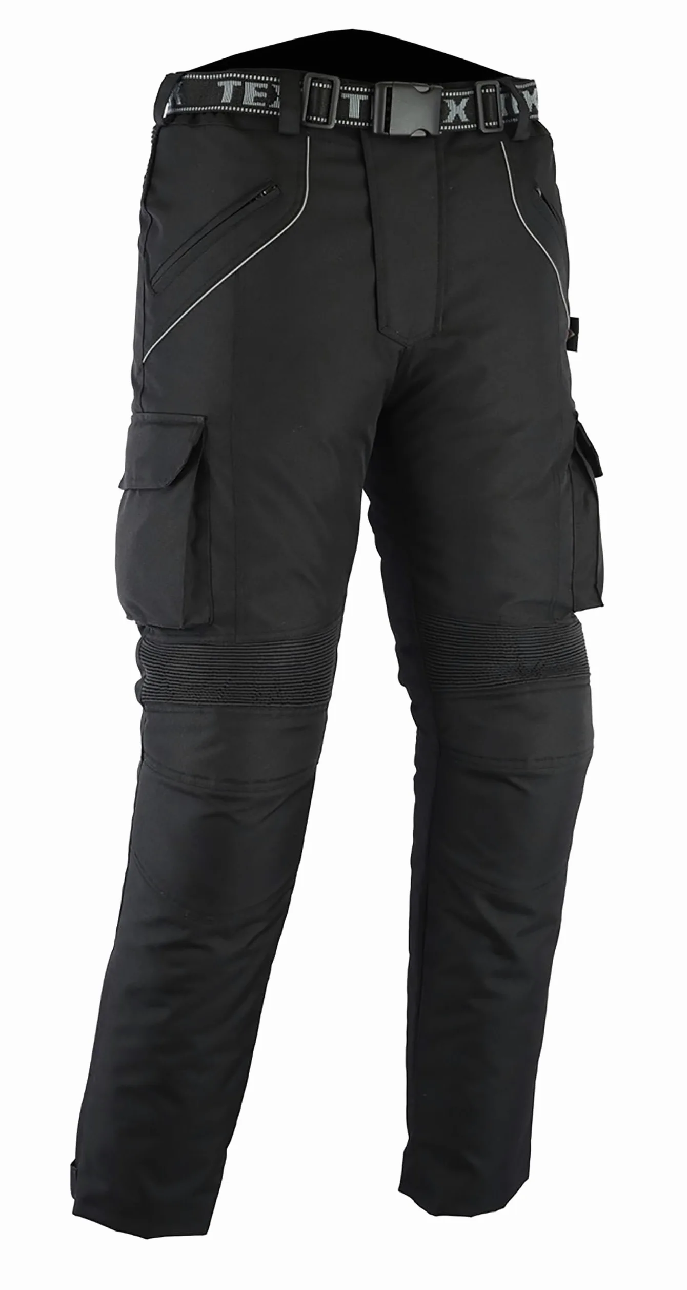 Texpeed Pantalones de Moto Hombre - Impermeable Pantalones de Motorista - con Armadura de protecciónes CE (EN 1621-1) - Negro