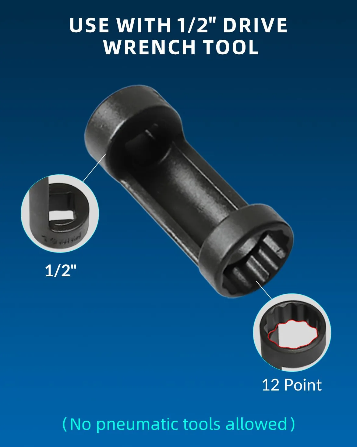 DPTOOL Enchufe de tuerca de puntal de 16 mm, 18 mm, 19 mm, 21 mm, 22 mm, 24 mm con 12 puntos, 1/2 ", enchufe esparcidor de puntal de suspensión, herramienta de amortiguador de 8 piezas