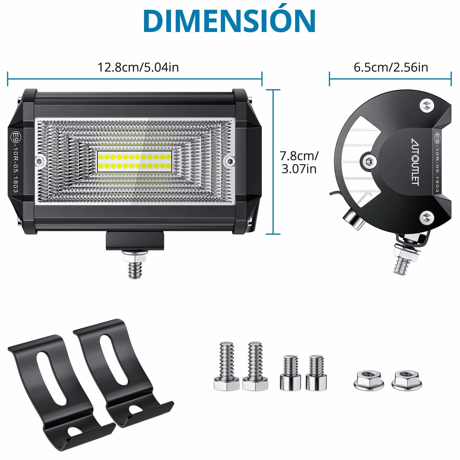 AUTOUTLET 4PCS 72W Focos de Coche Foco de Trabajo LED 12V 24V 6000LM Impermeable IP65 Off-road Homologado para Camiones Pickup Jeep ATV UTV SUV Barco