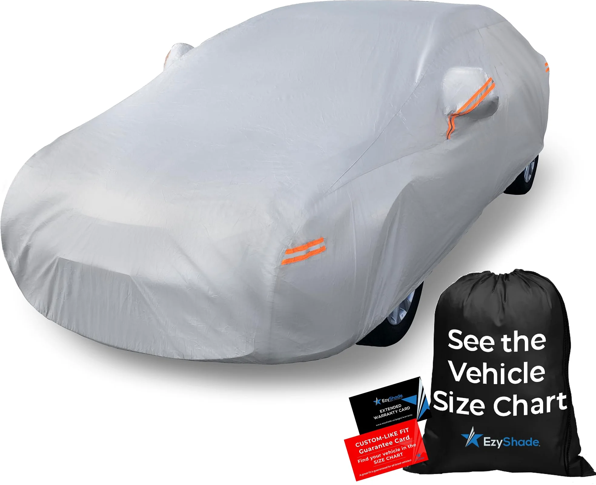 EzyShade Funda Impermeable de 10 Capas para automóvil, para Todo Tipo de Clima, Consulta la Tabla de Tallas del vehículo, Fundas para automóviles y Cubierta de Nieve para automóvil, Cubiertas