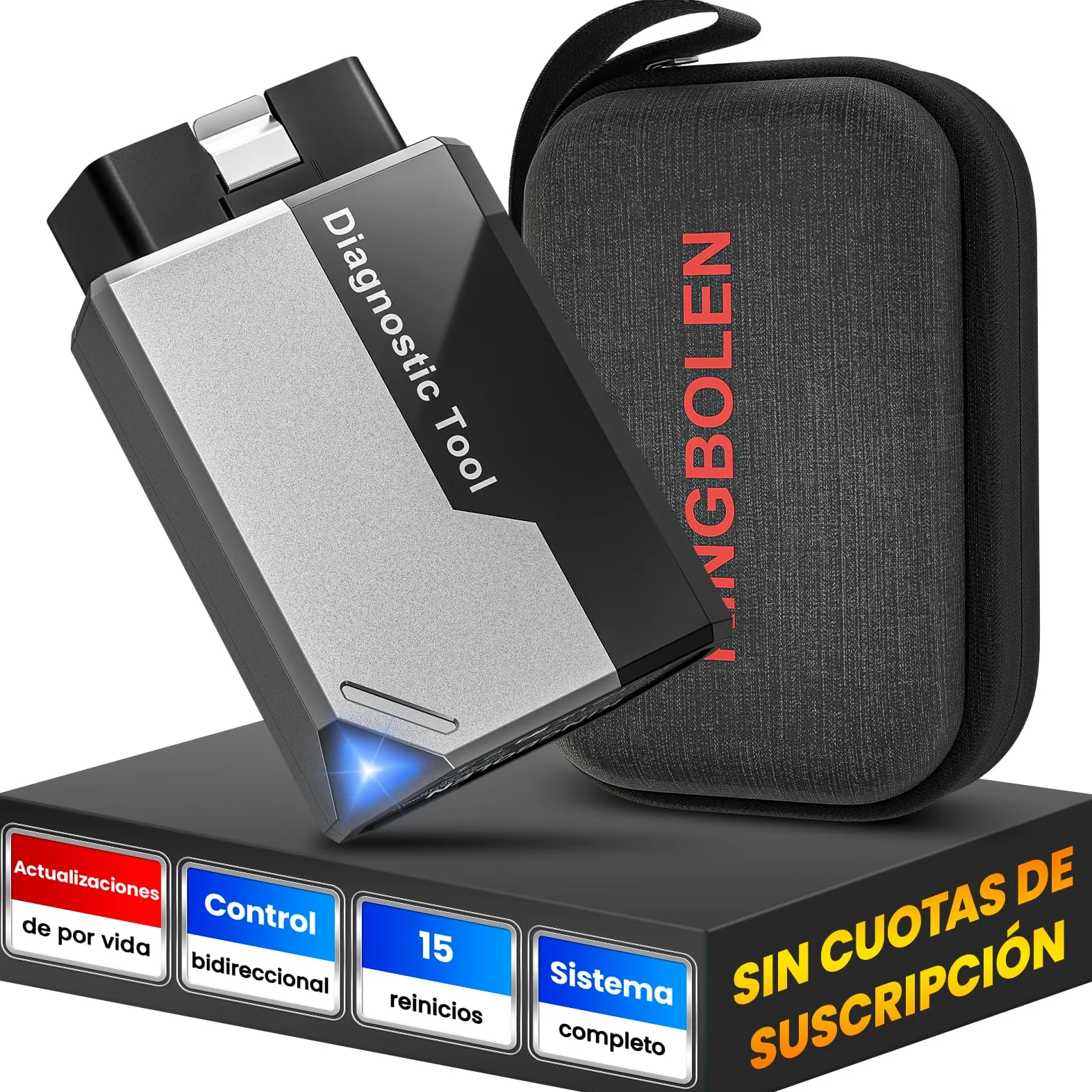 KINGBOLEN EDIAG Elite OBD2 Diagnosis Bluetooth, Diagnosis Coche Multimarca para iOS y Android,Completo del Sistema& 15+ Funciones de Reinicio, Prueba Activa, FCA, CANFD, Actualizaciones gratuitas