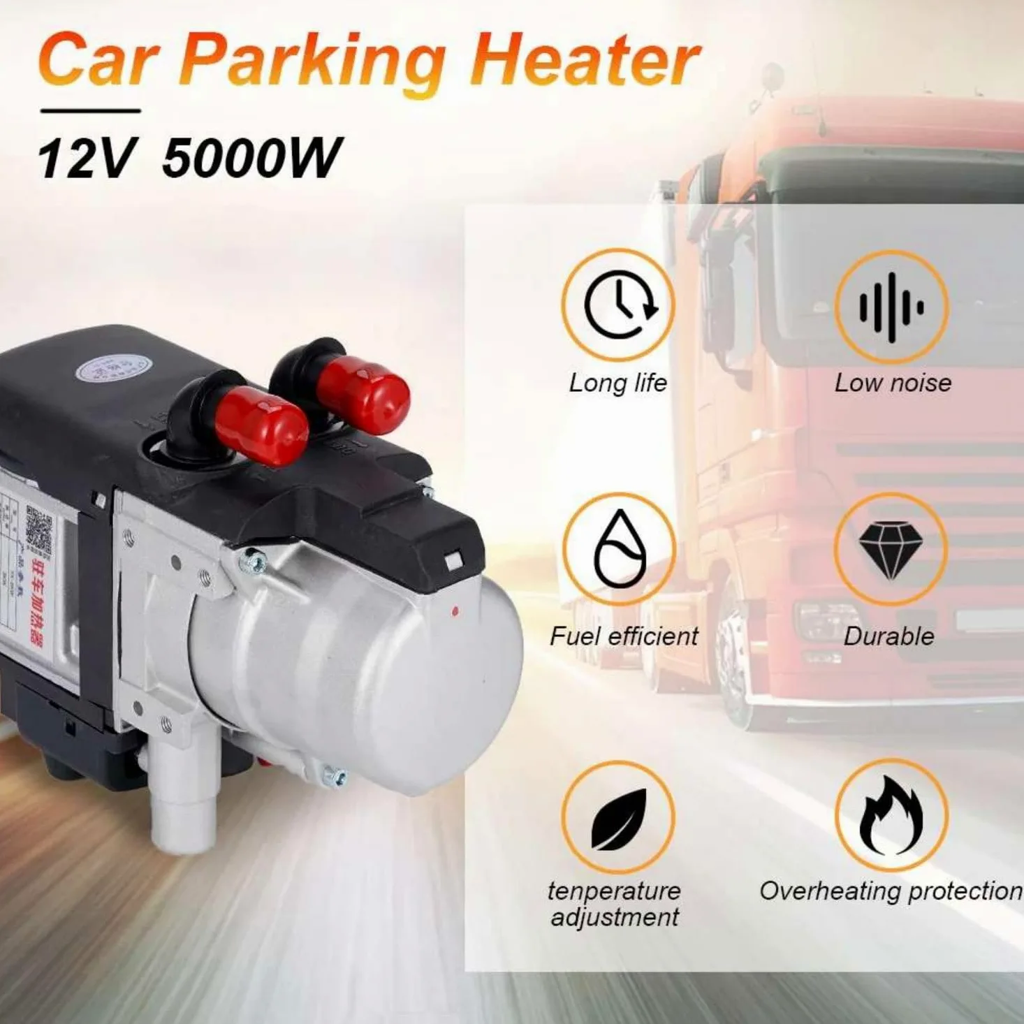 Calefacción diésel 5 kW 12 V con control remoto y control de temperatura para barco
