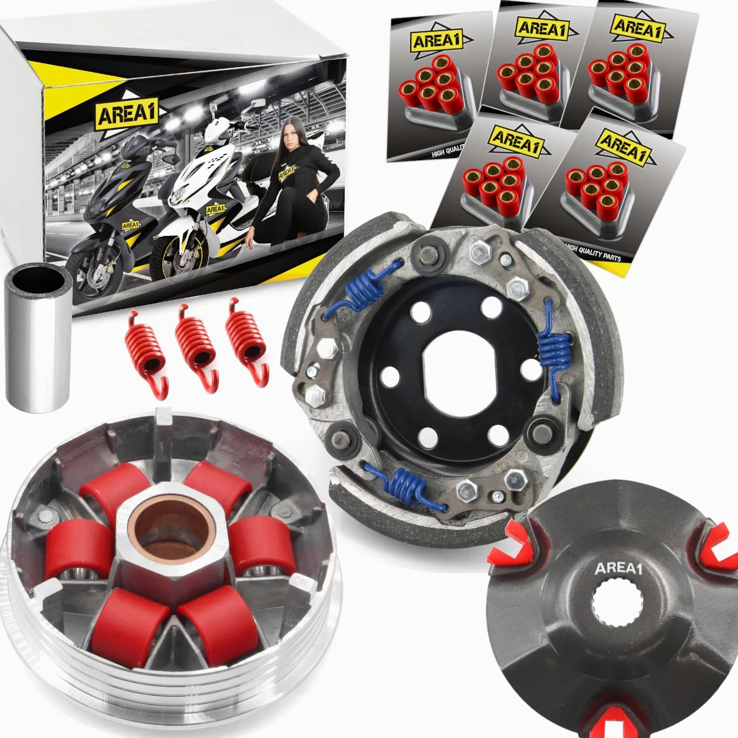Area1 Tuning Variomatik + embrague compatible con 50 ccm 2 tiempos TPH Zip NRG MC2 MC3 Power Liberty Runner SR 50 R Racing Sport Street Sportcity MY ET2 S Primavera