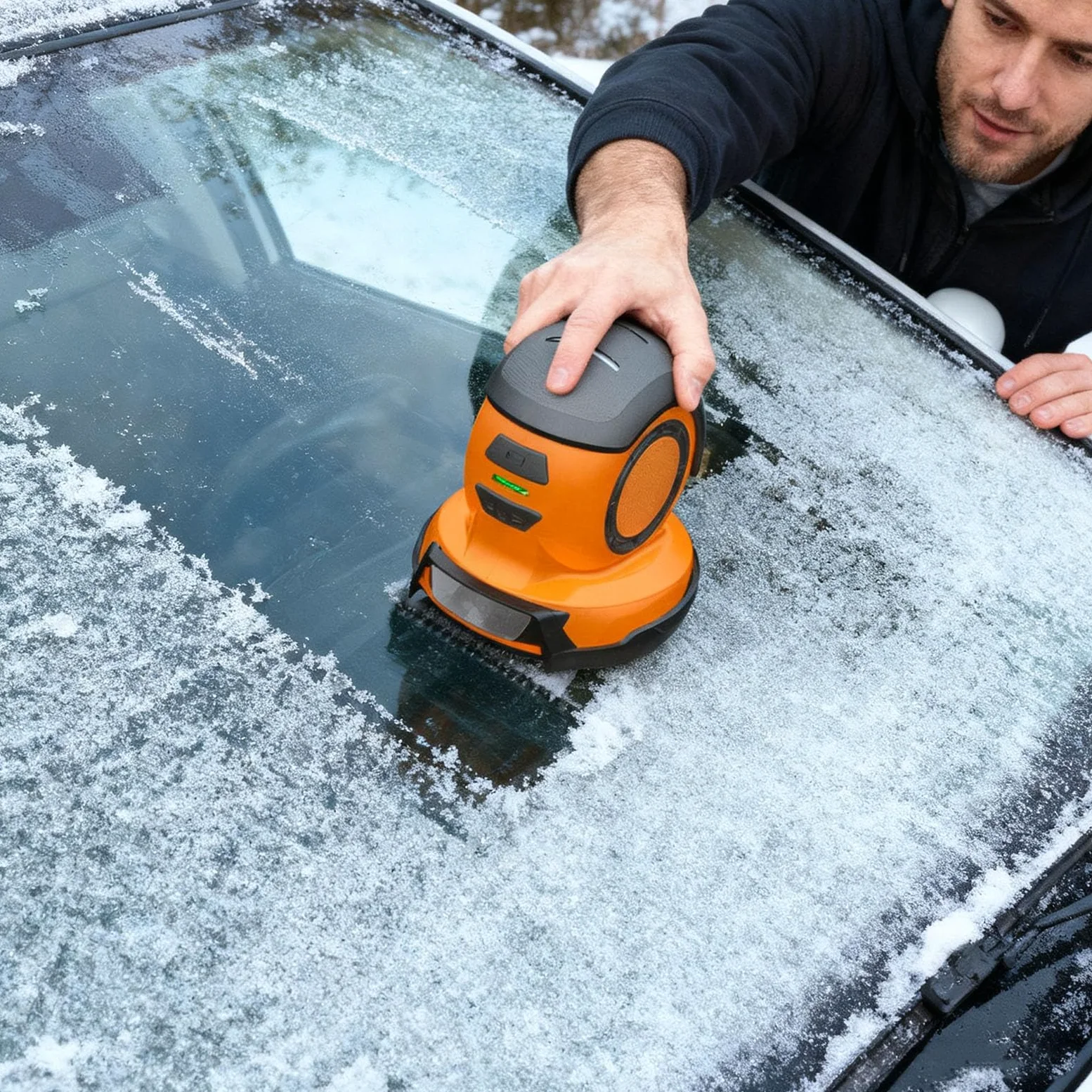 Raspador eléctrico para quitar hielo al instante con cepillo de cerdas suaves, 300% más rápido que las herramientas manuales, ceras, pulidor, combinación de limpiador de vidrio y de