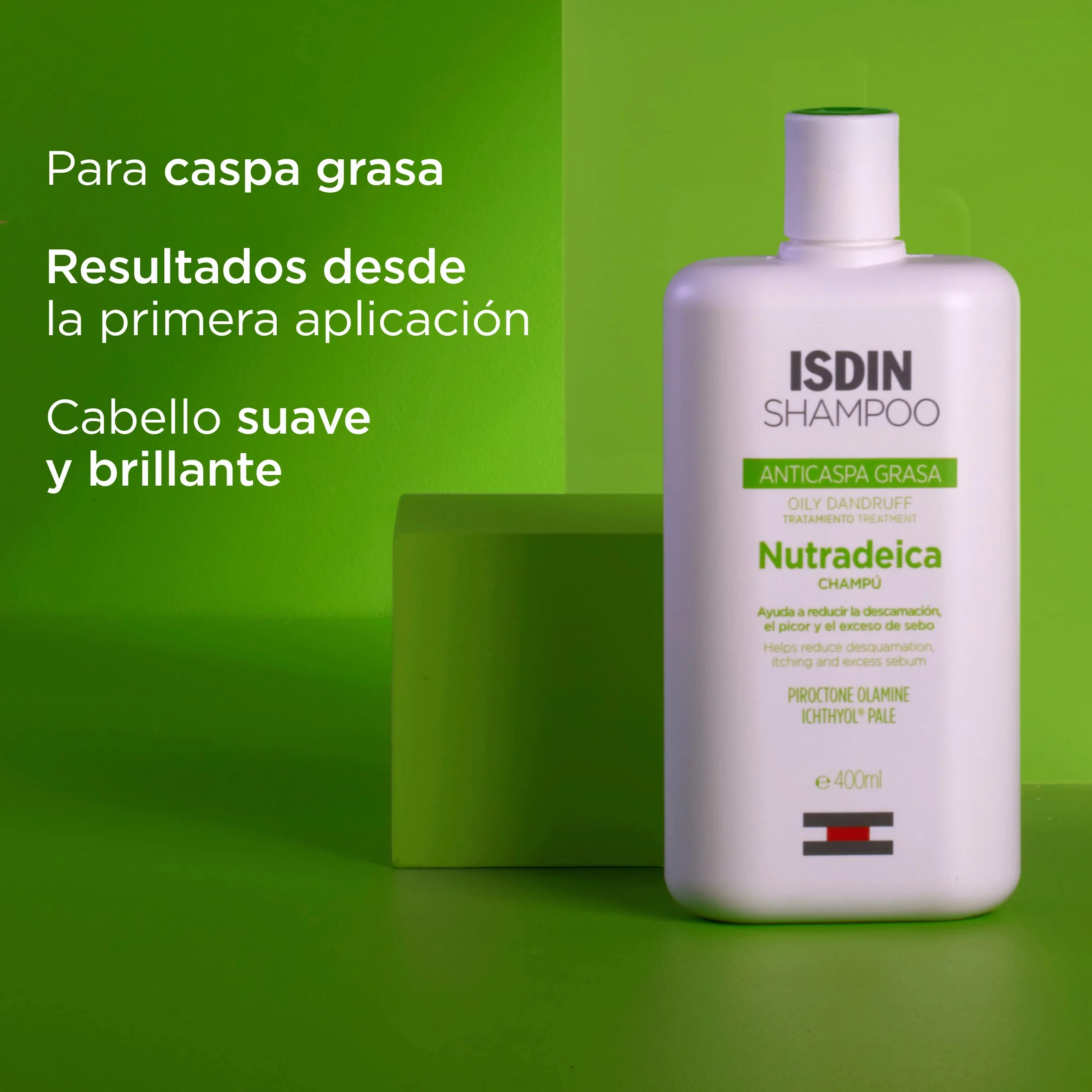 ISDIN Nutradeica Champú para Caspa Grasa, 400 ml