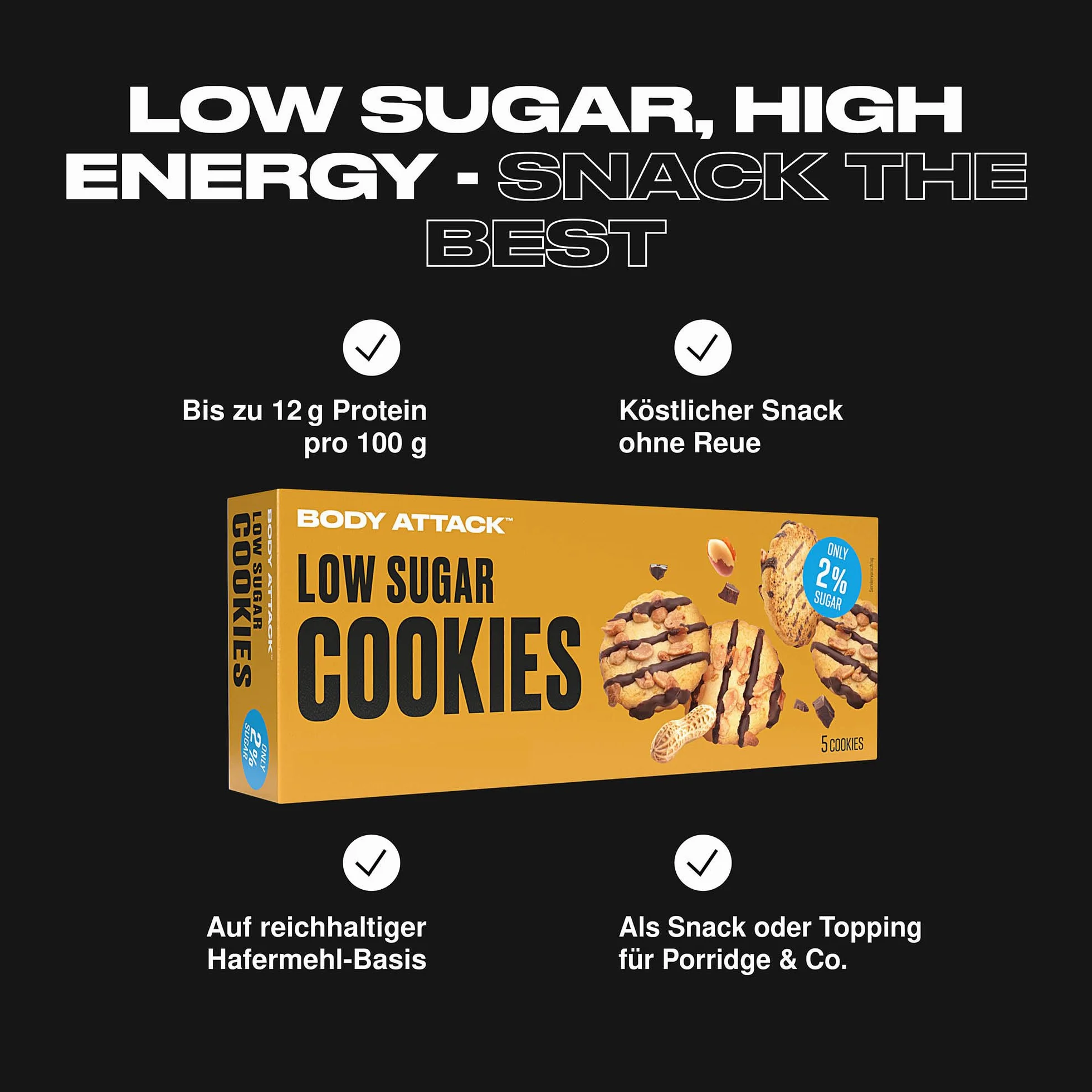 Low Carb Cookies Chocolate 6 x 20 gr