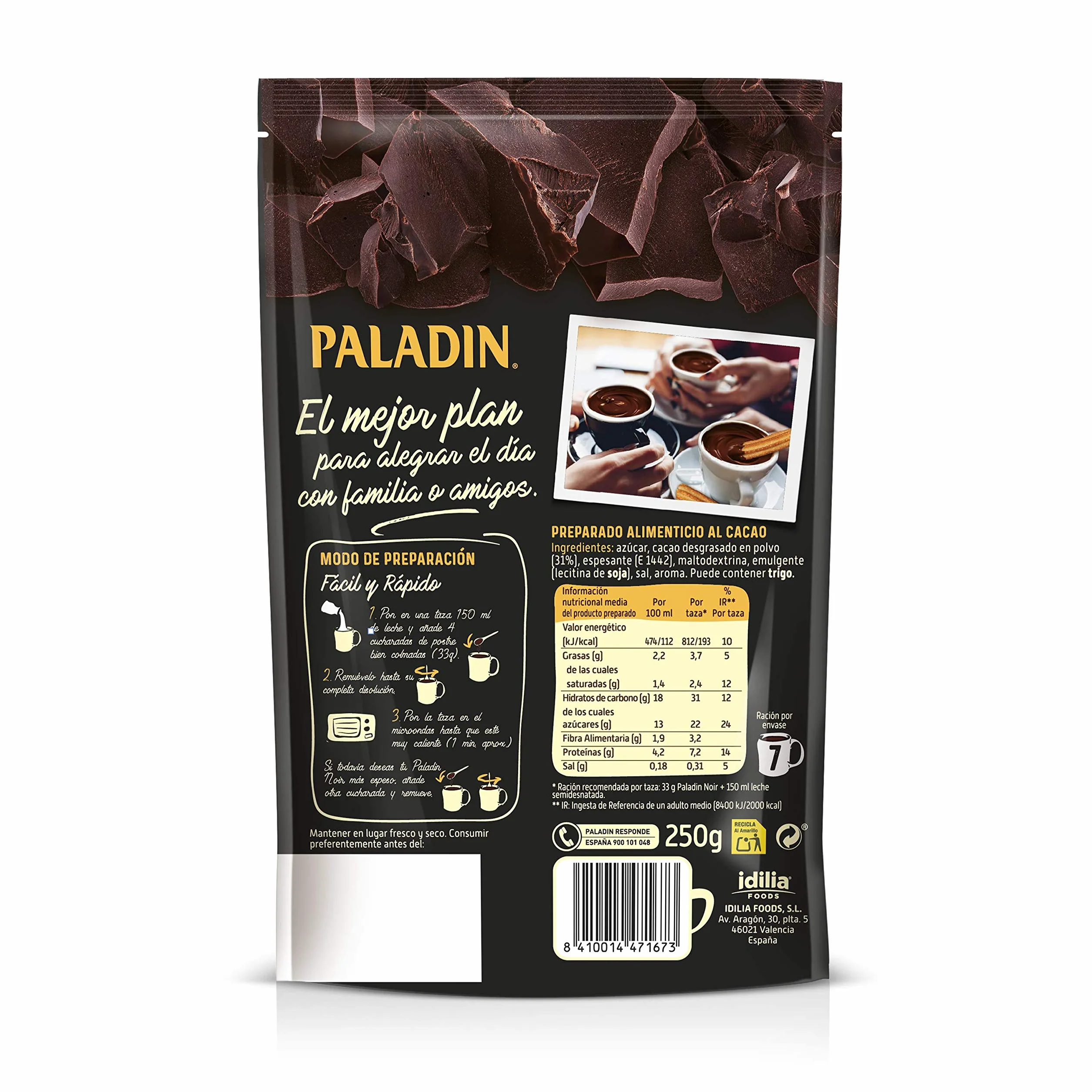 Paladin Chocolate Noir 250g