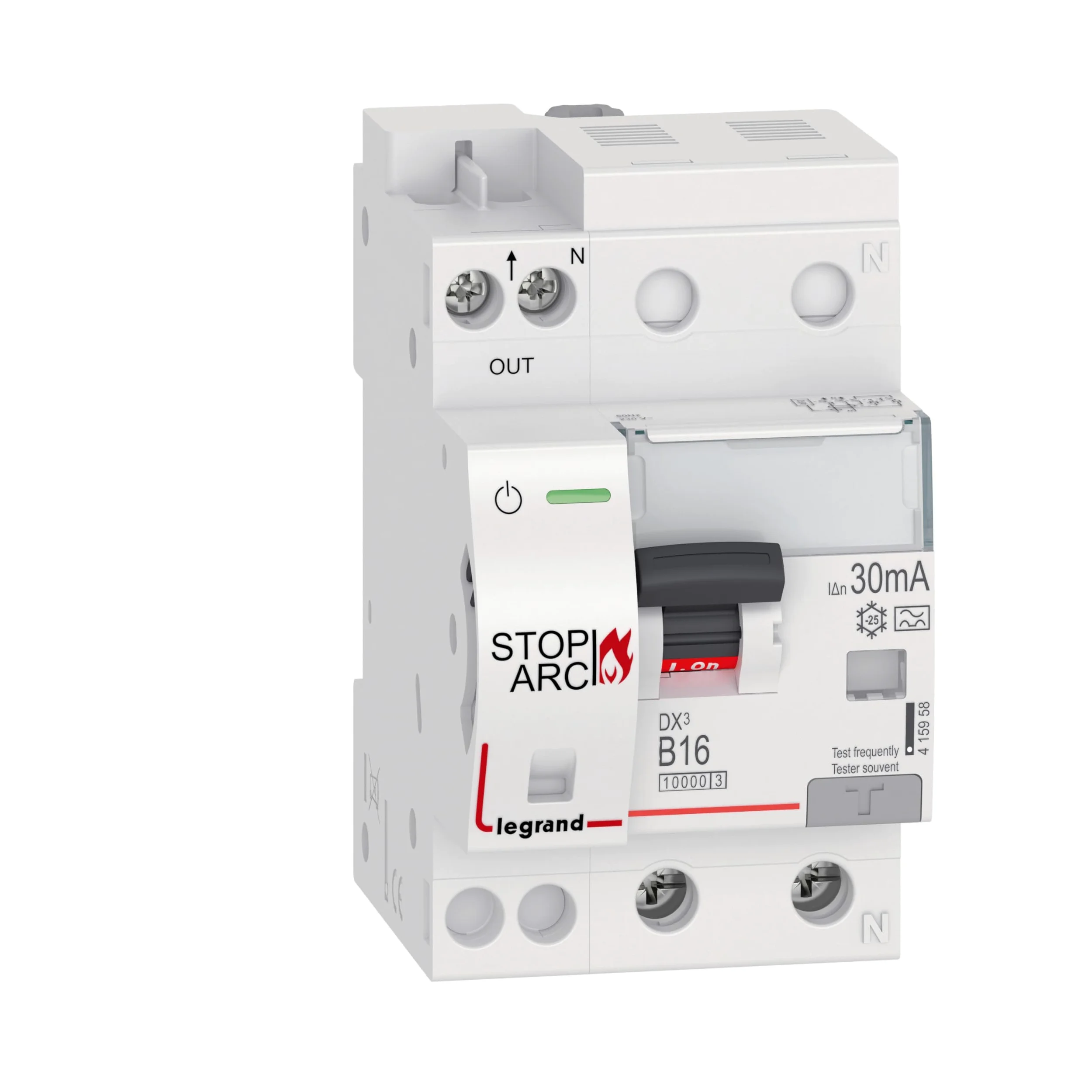 LEGRAND, DX3 AFDD 415958 - Interruptor de protección contra incendios con interruptor FI/LS B16A, 1P+NR, 10 kA, 30 mA, tipo A, 3 unidades de división