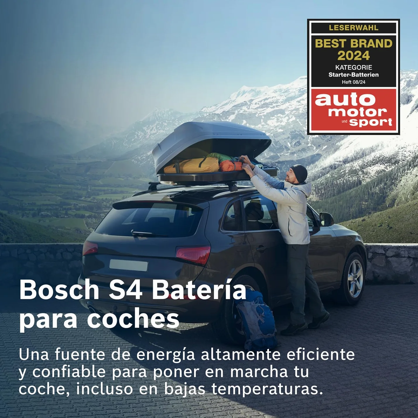 Bosch S4 008 Batería para Coche 74 A/h - 680 A - 12 V, de Plomo-Ácido para Vehículos sin Sistema Start/Stop, Polaridad Izquierda (-) Derecha (+), 278 x 175 x 190 mm