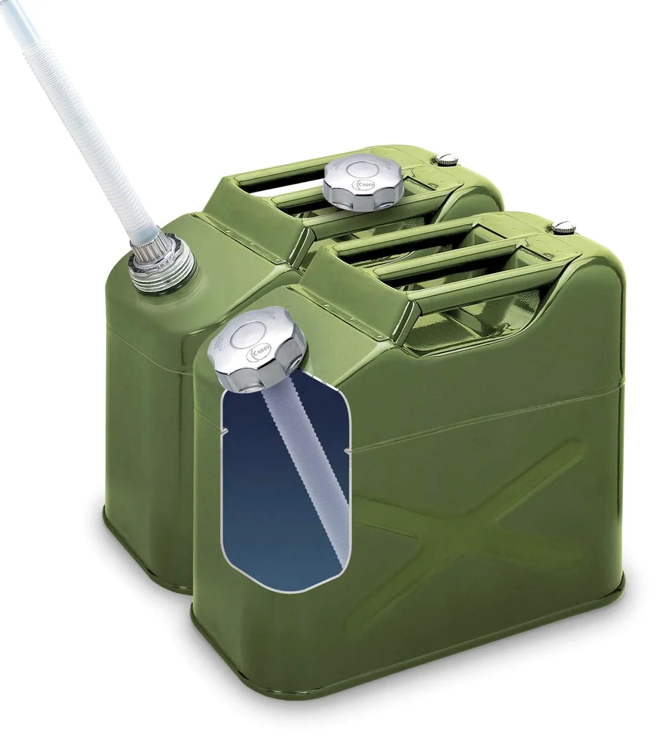 S SUMEX Bidon Jerry Can En Acero Galvanizado, Verde Bidón Estilo Militar 10 litros