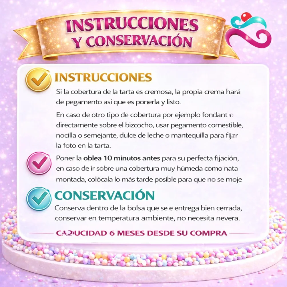 Imagen Comestible Personalizable para Tartas de Cumpleaños - Añade Foto, Nombre y Texto - Varios Tamaños Rectangular