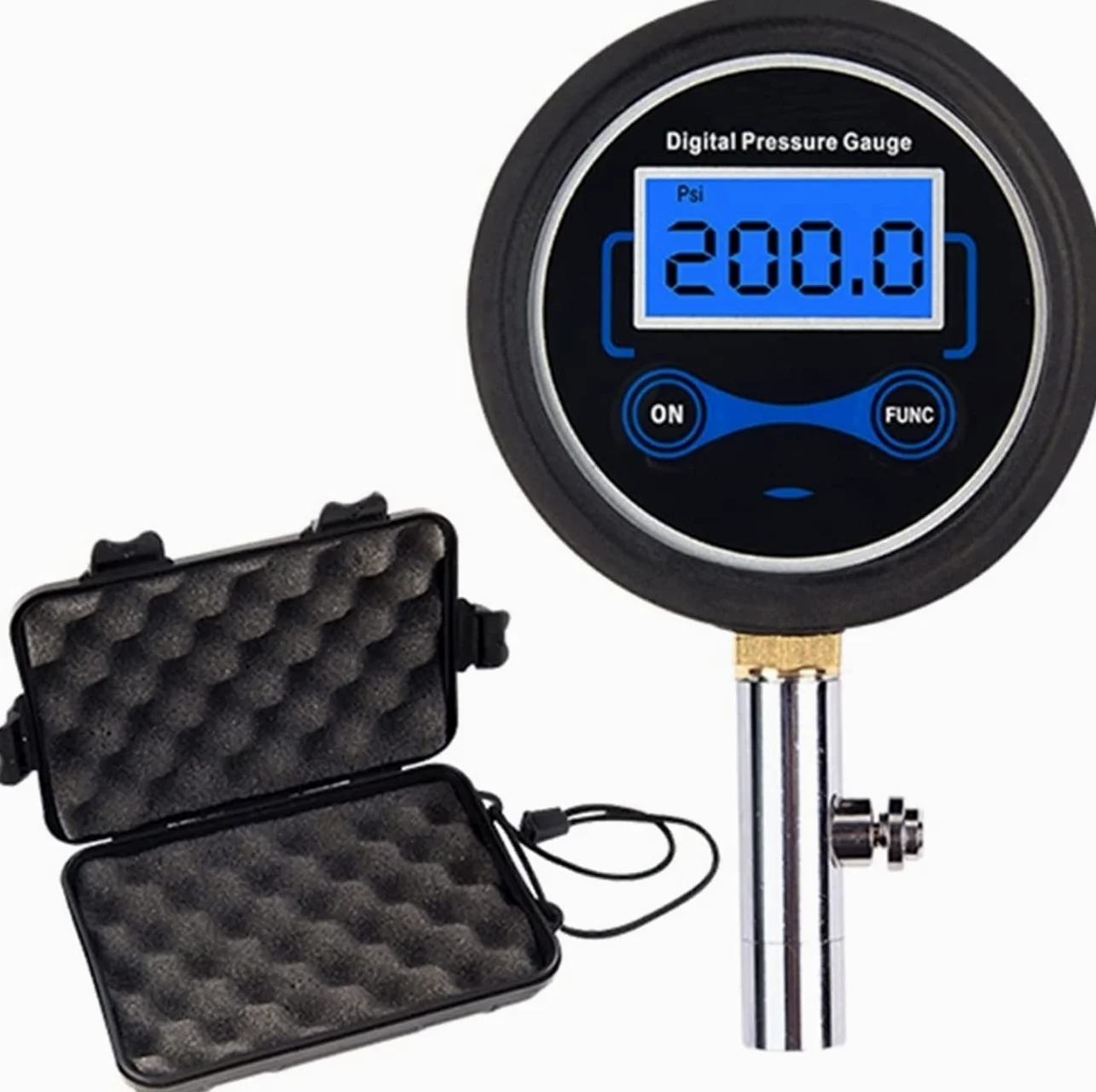 Inflador de neumáticos de Aire para Bicicleta de Coche con manómetro Digital 200PSI LCD Presión (C)