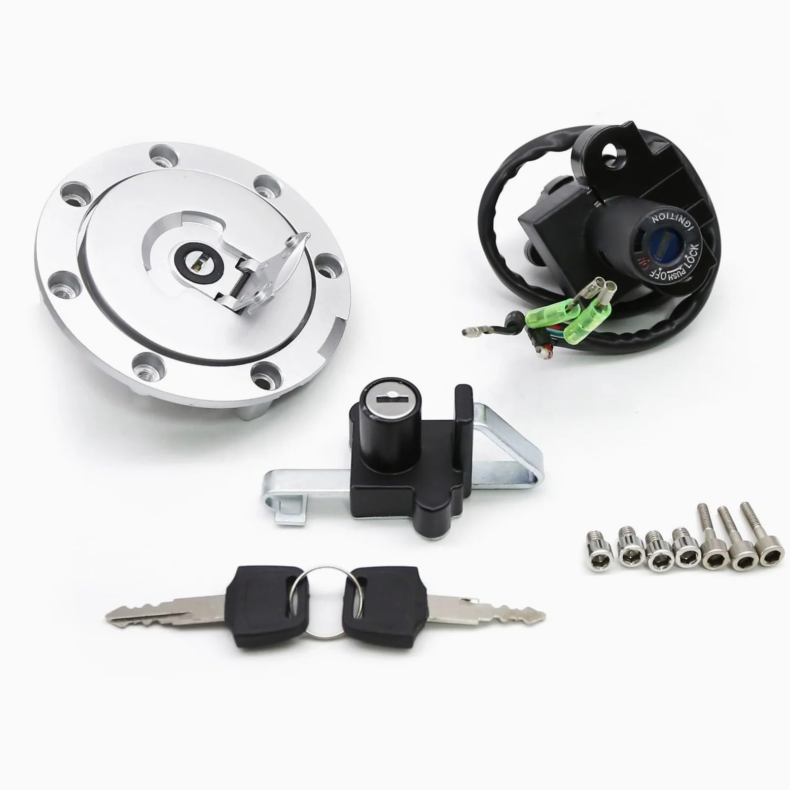 Interruptor de Encendido Compatible con NSR125 1993 1994 1995 1996-2004 2003 2002 2001 Tapa Gas para Motocicleta Asiento Interruptor Encendido Bloqueo Inicio Juego Llaves Contacto