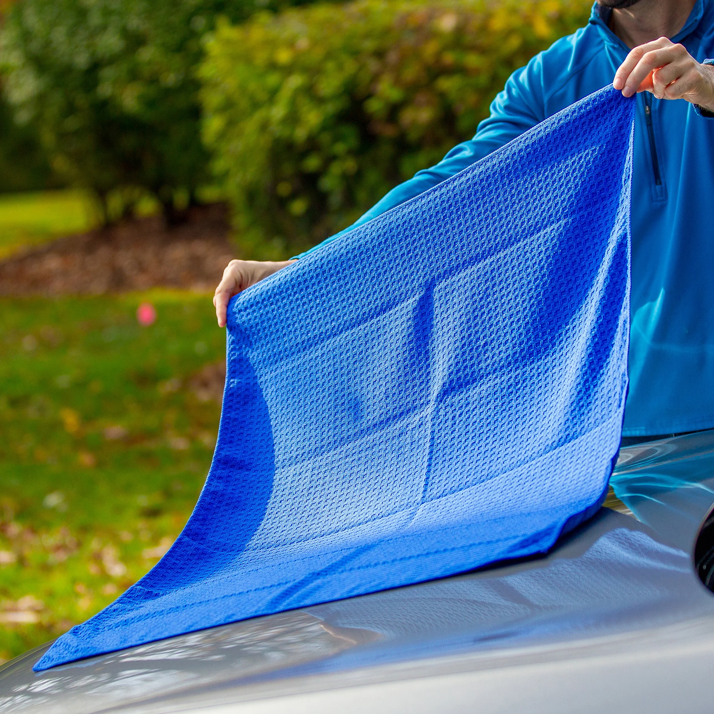 Viking Car Care 912400 - Toalla de Secado de Punto gofre, 7 pies Cuadrados, Color Azul Rey
