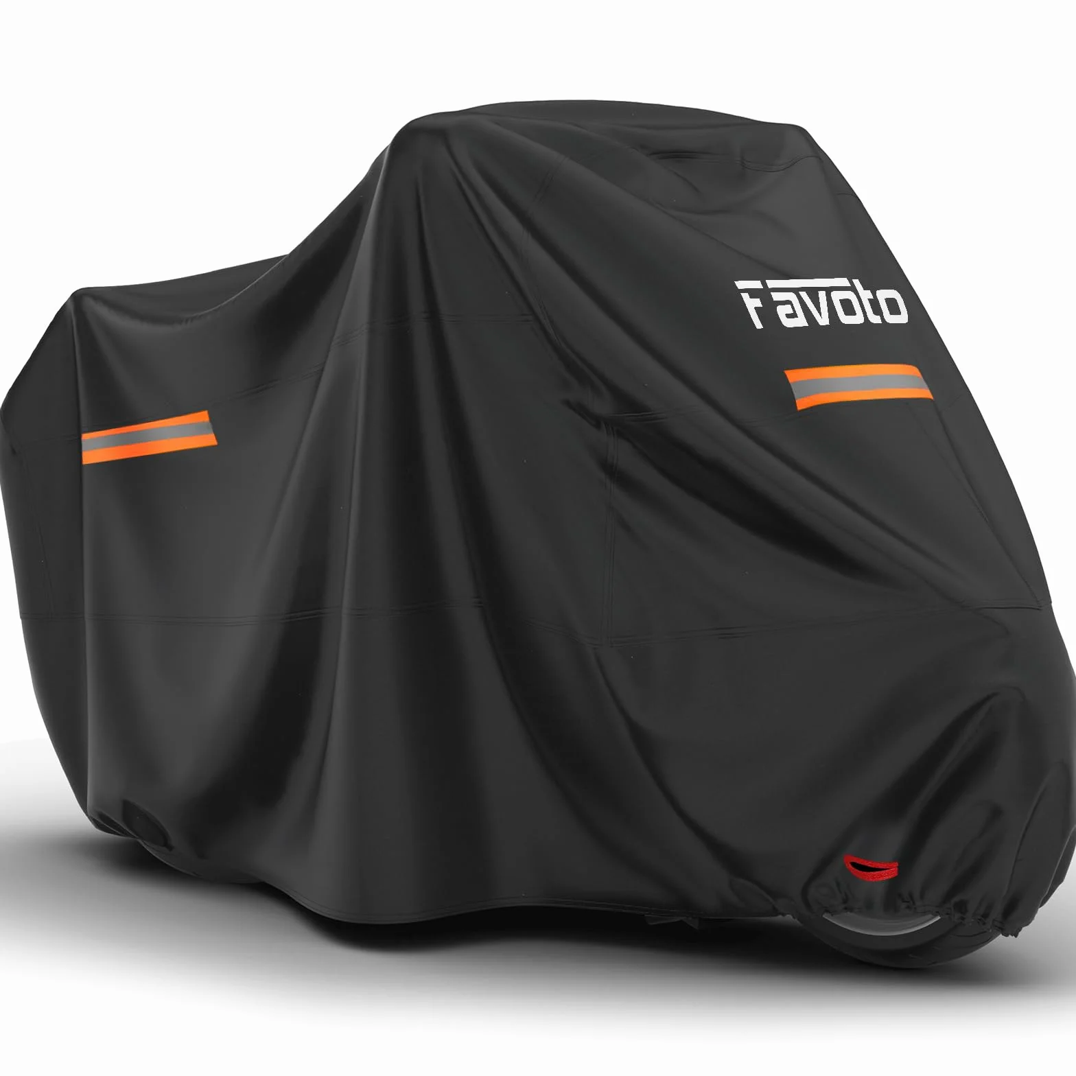 Favoto Funda para Moto Impermeable XXXXL Cubierta de Motocicleta Protectora al Aire Libre a Prueba de Polvo Sol Lluvia Viento Nieve con Tiras Reflectantes Negro 295x102x122cm
