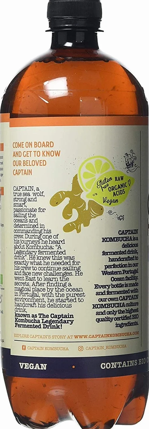 Gutsy Captain Kombucha 8x1l Bebida Probiótica Naturalmente Fermentada Sin Aditivos ni Conservantes Sin Pasteurizar Vegan MixBox
