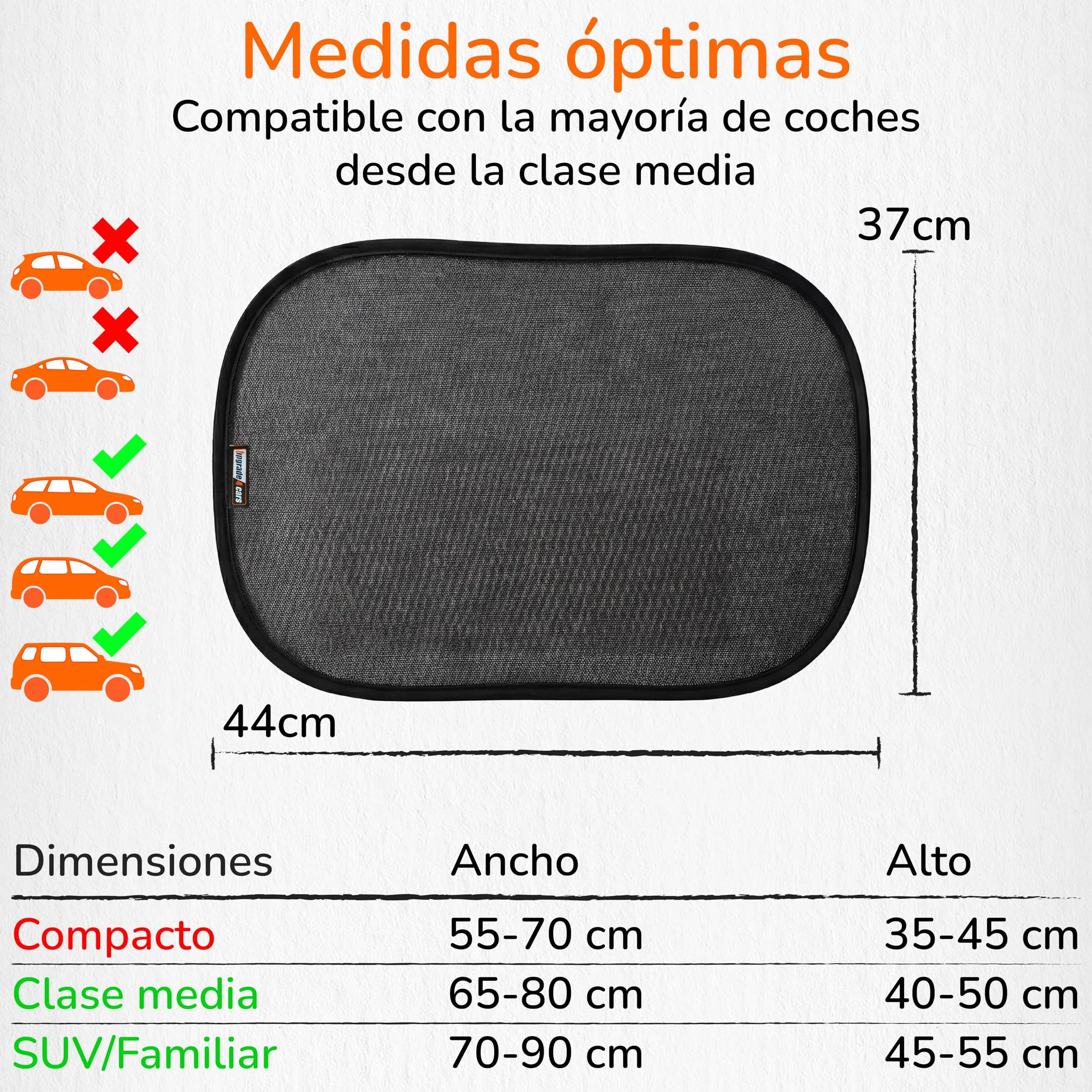 Upgrade4cars 2 x Parasol Coche Bebe con Protección UV | Protector Solar Autoadhesivo para Ventana Lateral Trasero | Interior Ventanas Laterales Niños