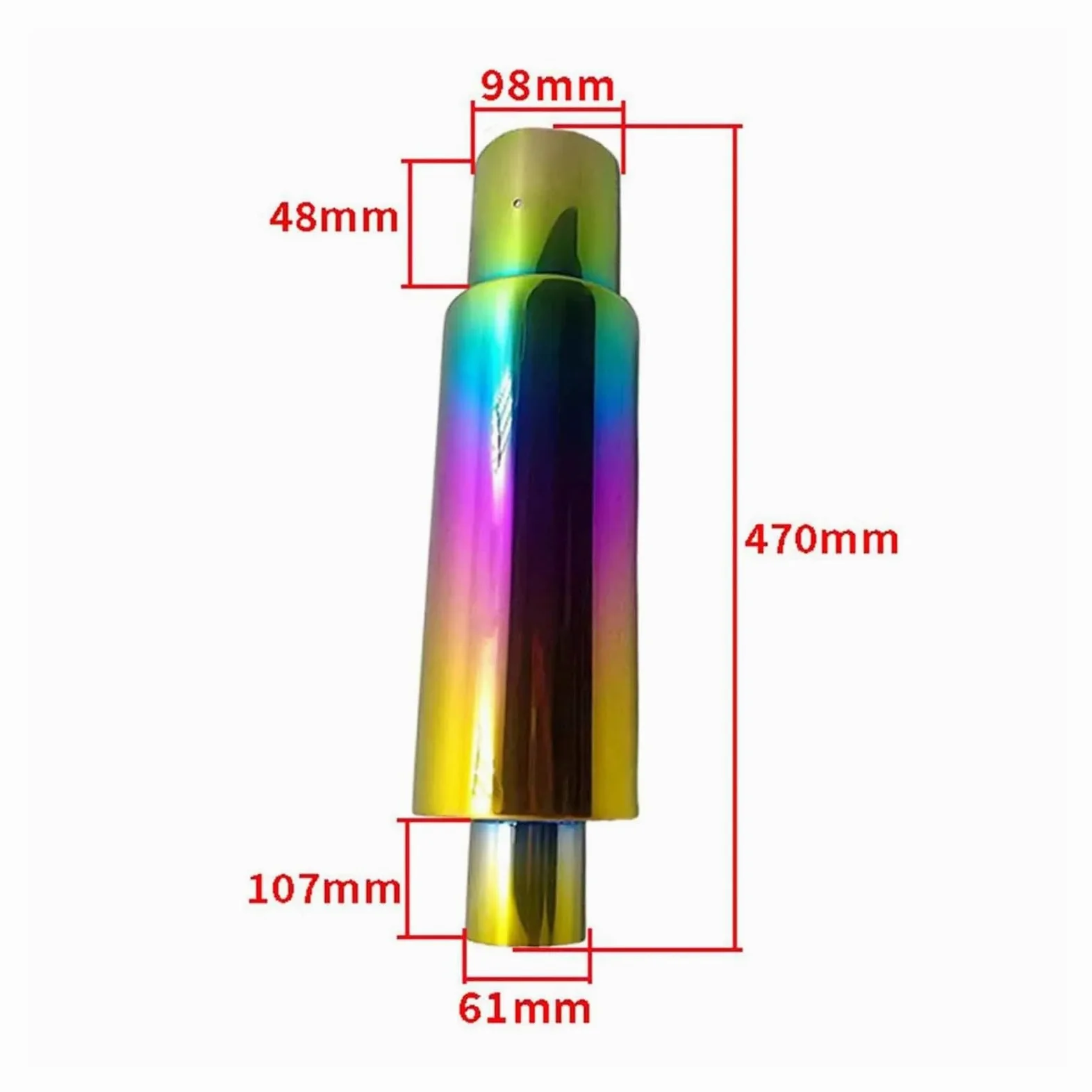 Genérico Silenciador Escape Silenciador Escape Universal 2,4" (61 Mm) con Punta Acero Inoxidable Y Logotipo Tubo Escape Coche Coche