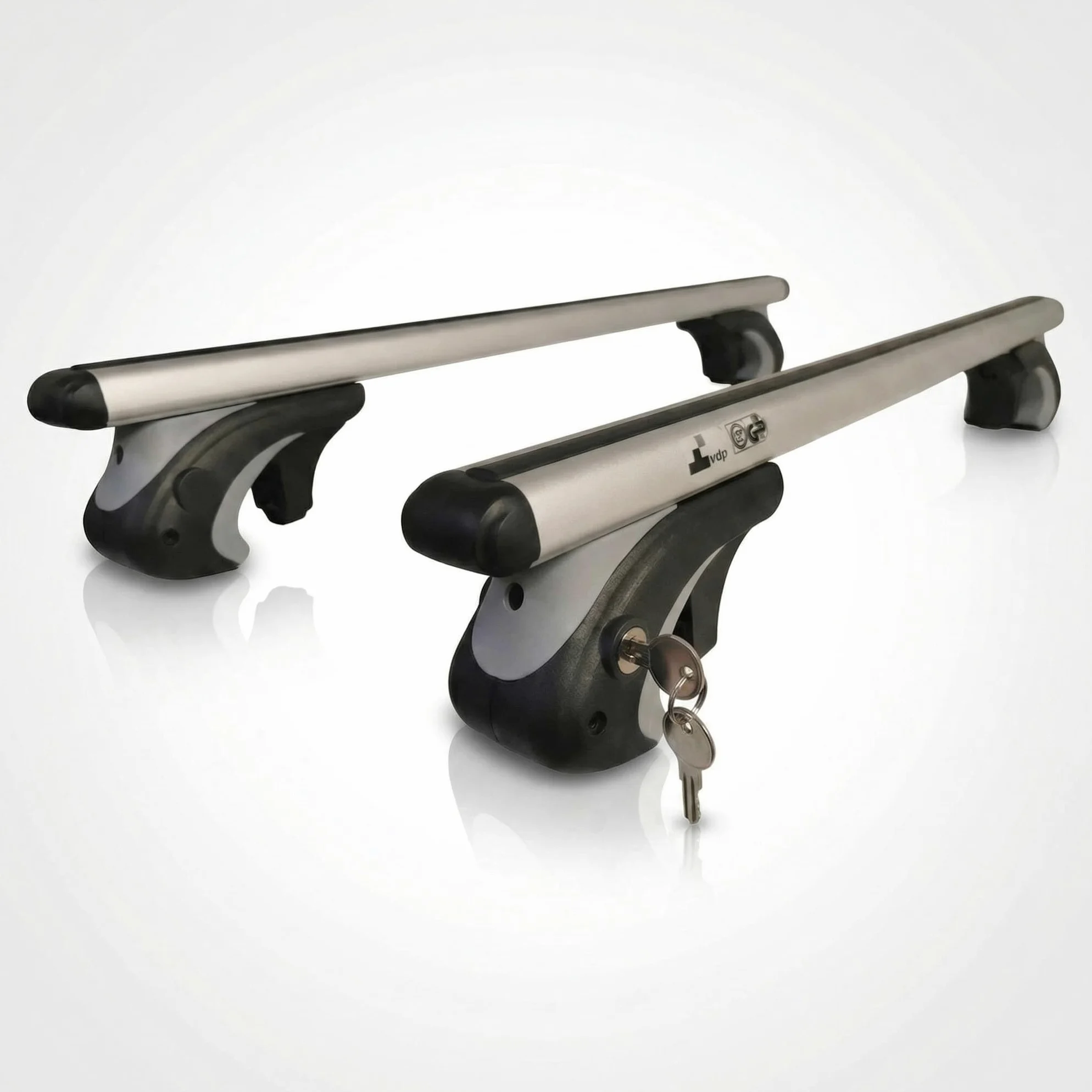 VDP-R-005-120 - Soporte básico para vehículos con rieles de techo, Longitud de la barra: 120 cm
