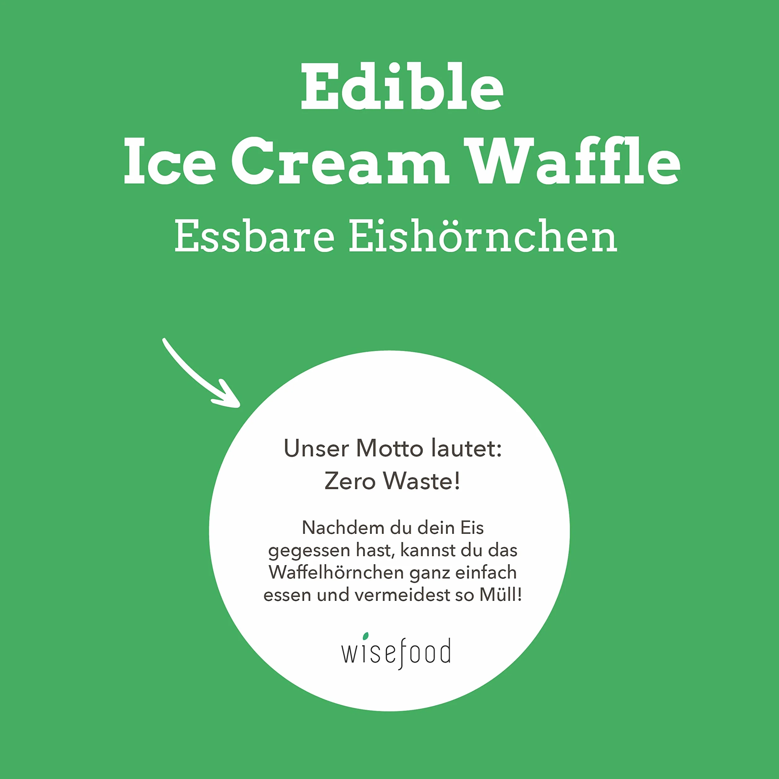 Wisefood Offa de hielo, 12 conos de helado con glaseado de cacao Ø 50 mm, oblea comestible crujiente