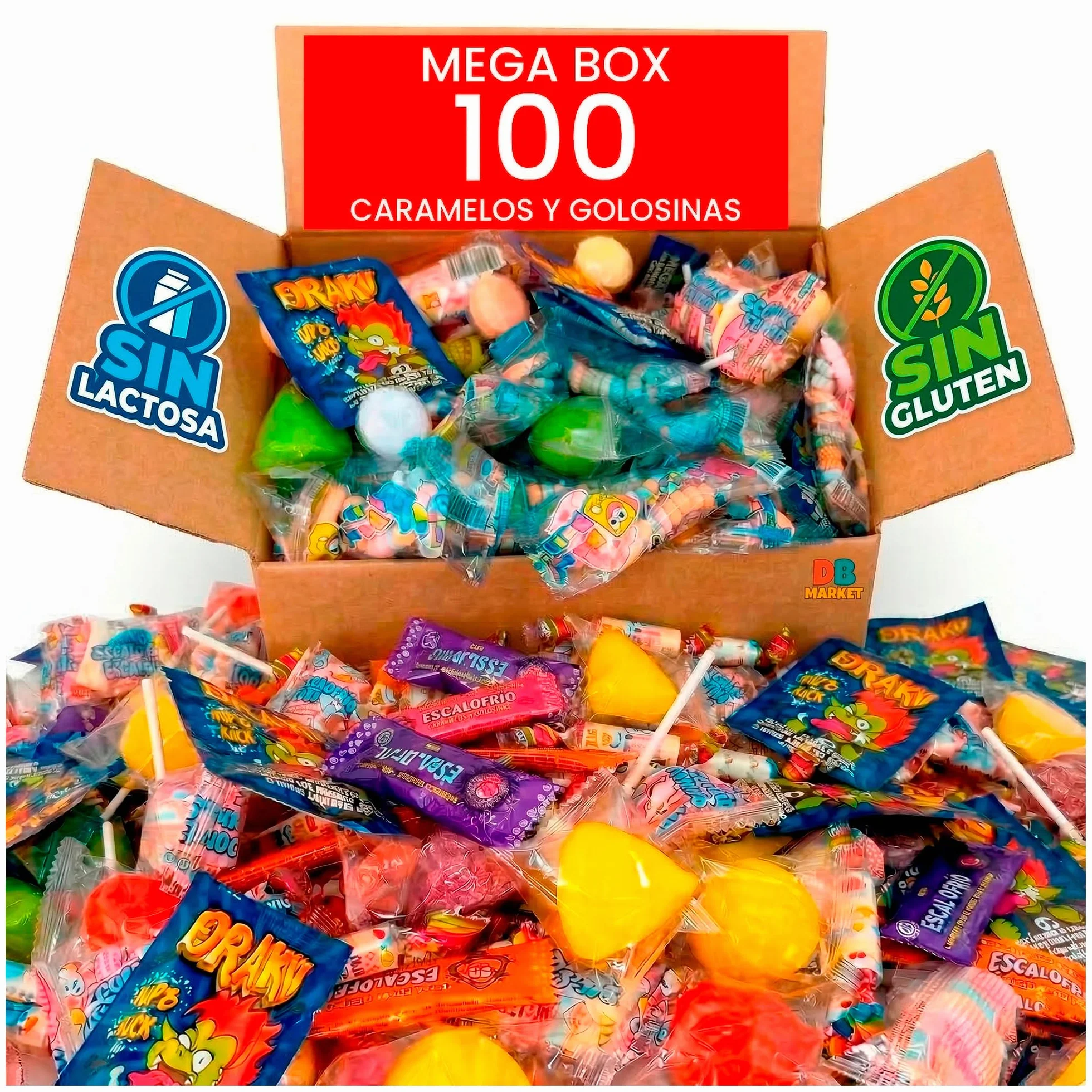 Mega Pack 100 Chuches Golosinas Caramelos para Relleno de Piñata Surtido Sin Gluten Sin Lactosa
