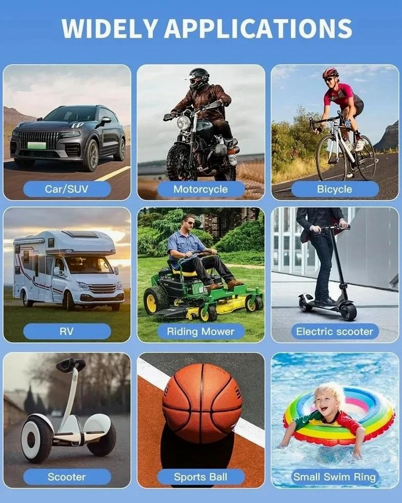 Compresores de aire portátiles Inflador de neumáticos con bomba de aire de 150PSI, compresor de aire portátil con manómetro Digital para coche, bicicleta, motocicleta y bola Inflador Ruedas Coche
