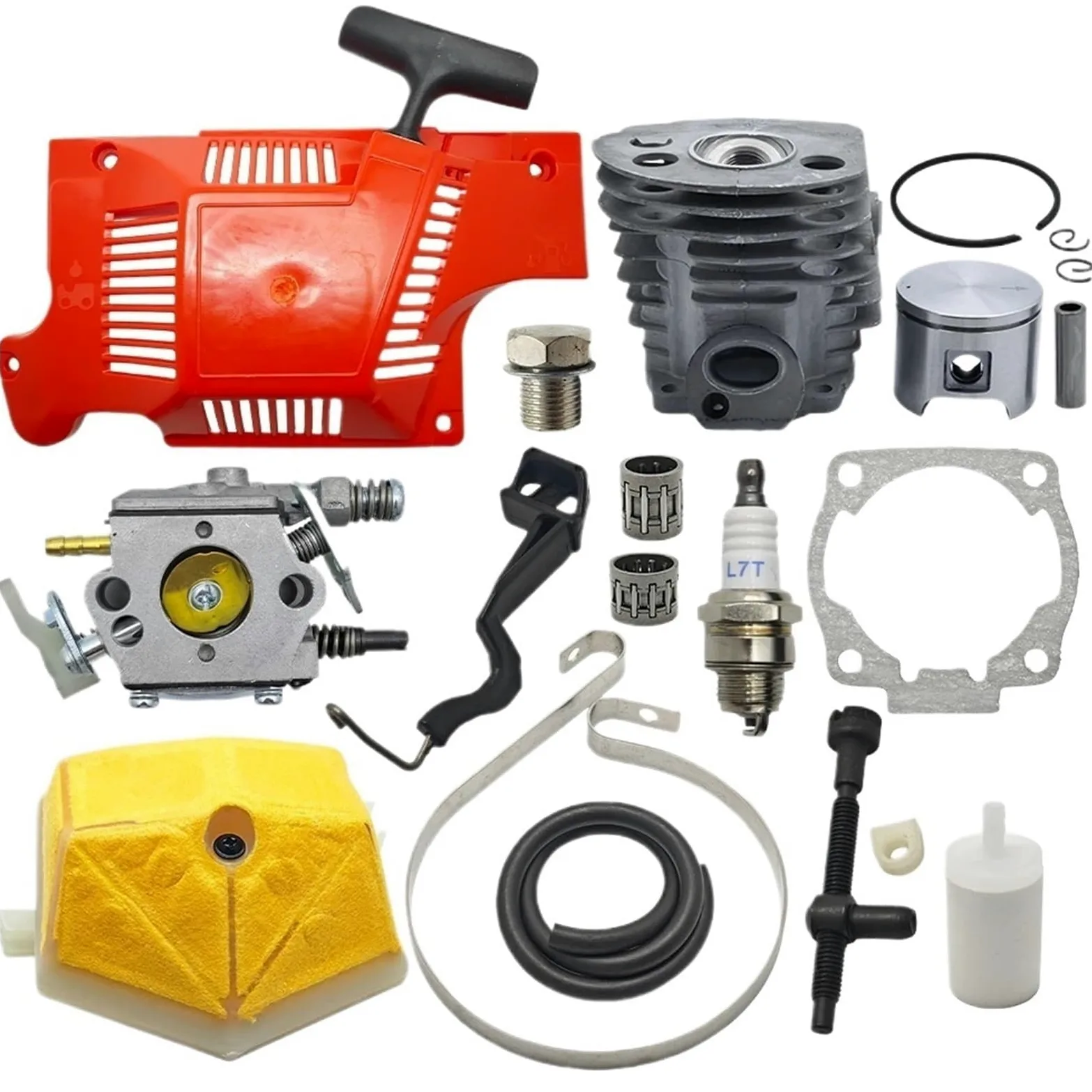 Kit de arranque de pistón de cilindro for h/u/s/q/v/a/r/n/a, 55, 51, 46mm, filtro de aire de carburador, ajustador de banda de freno de cadena, pieza de repuesto de motosierra
