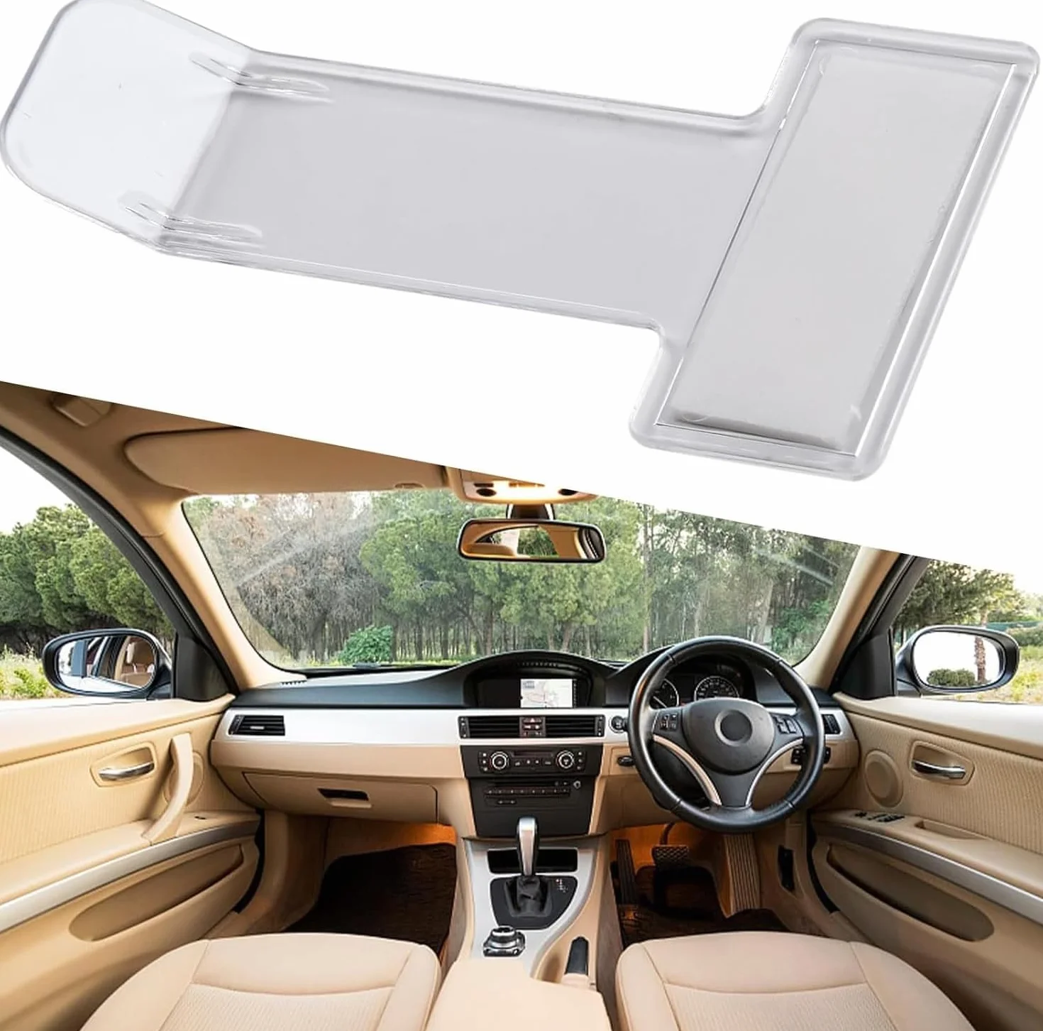 10 clips transparentes para soporte de coche, autoadhesivo, para permiso de estacionamiento y soporte de boletos para parabrisas de coche, furgoneta, clip de plástico para parabrisas