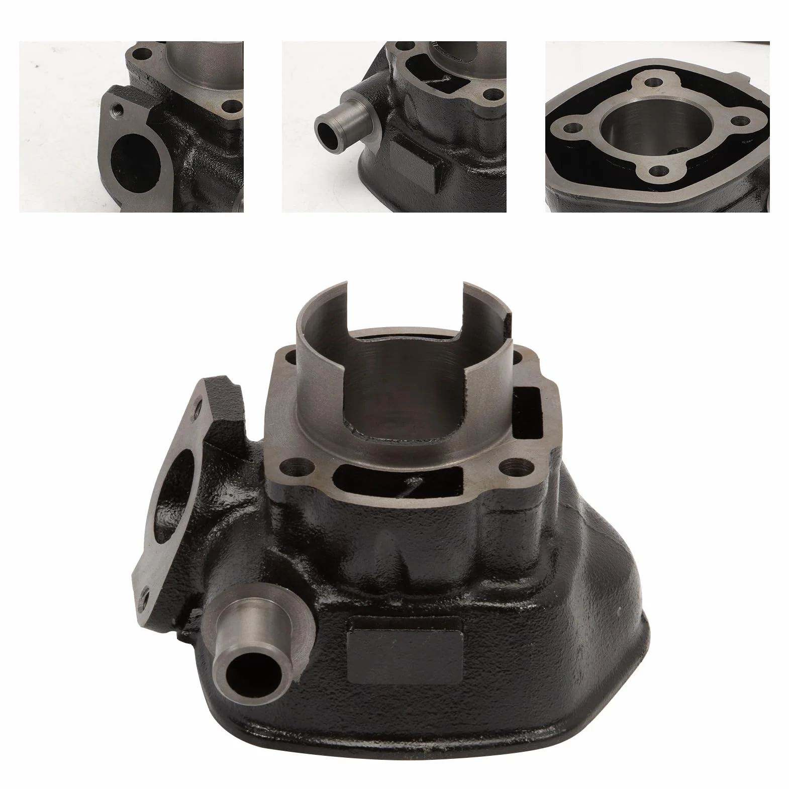 Kt00109 Cilindro Thermal Group DR 70cc Hierro Fundido H20 Pin 10 Patinete Horizontal Minarelli, 8 transferencias con escape elíptico y cabeza de una pieza