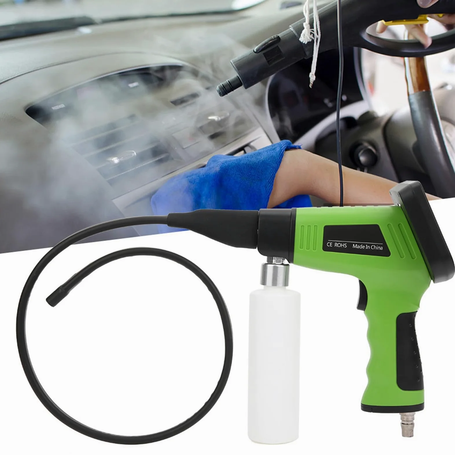 TOPINCN Pistola de Limpieza de Aire Acondicionado de Coche con Pantalla LCD con Pantalla 4K HD para Uso Automotriz y Doméstico en Material ABS