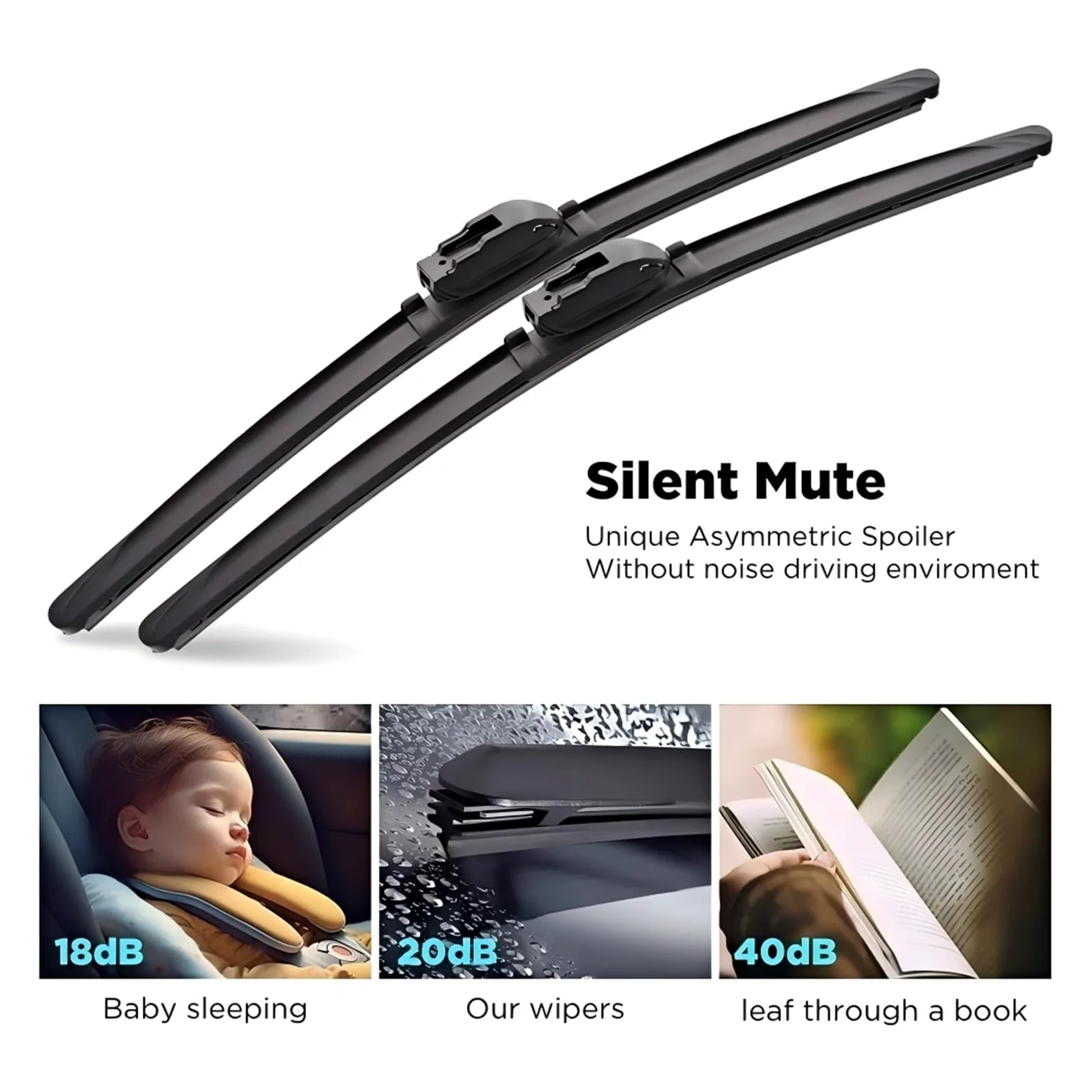 Limpiaparabrisas de coche Limpiaparabrisas delanteros silicona y goma para Tesla, modelo S 2012-2023, cepillo para ventana parabrisas 28 "+ 17(Silicone wiper-,Left-hand drive)