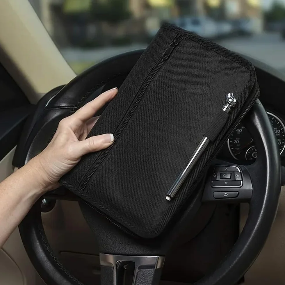 Portadocumentos Portátil Organizador de Guantera A5 Carpeta Documentación Coche con Compartimento para Tarjeta, Licencia de Conducir