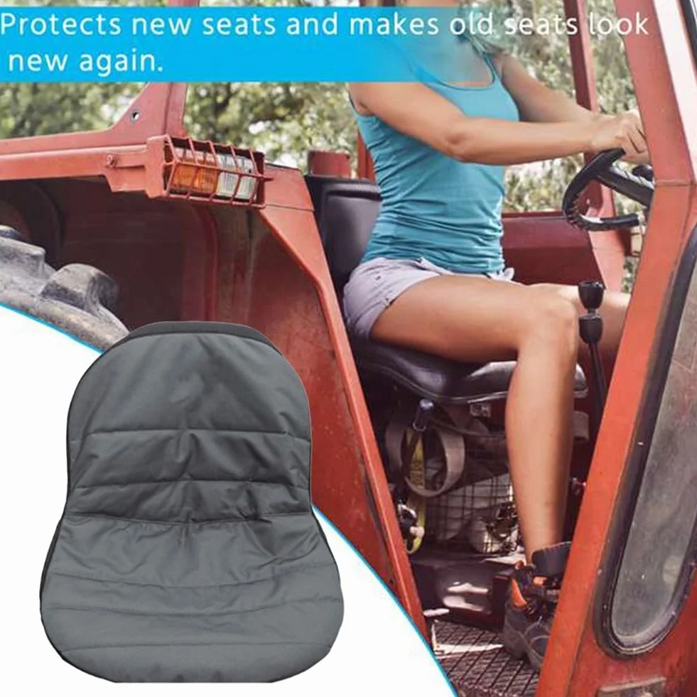 Universal para Asiento de Tractor, Cortacésped, Acolchada, Cómoda, Bolsa de Almacenamiento, Mediana (Gris)