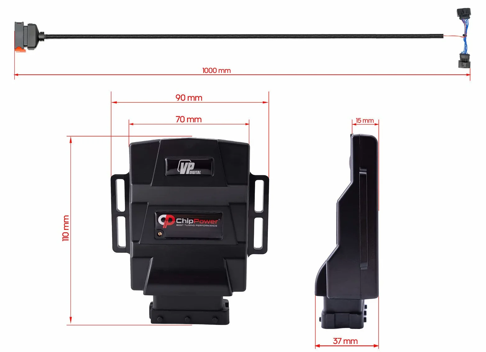 ChipPower Chip de Potencia VPd al coche para Seat Ibiza Toledo Leon Cordoba 1.9 TDI 1993-2006 Tuning Box Diesel ChipBox Más Potencia del Coche y Menor Consumo de Combustible