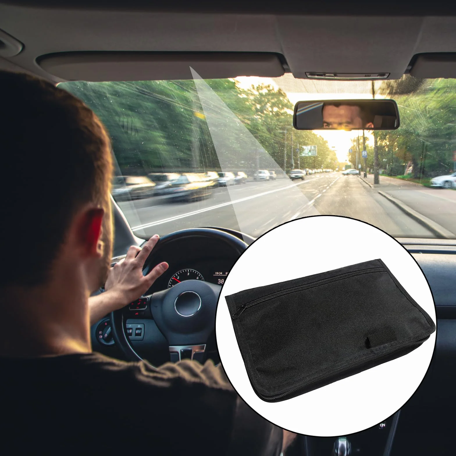 WiDream Carpeta De Coche, Organizador De Guantera, Bolsa De Almacenamiento Para Guantera De Coche, Funda Para Documentos De Vehículoscon Múltiples Compartimentos