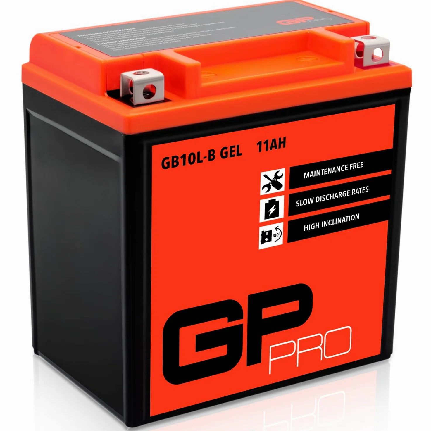 GP-PRO GB10L-B Batería de arranque 12V 11Ah para scooter motos sin mantenimiento