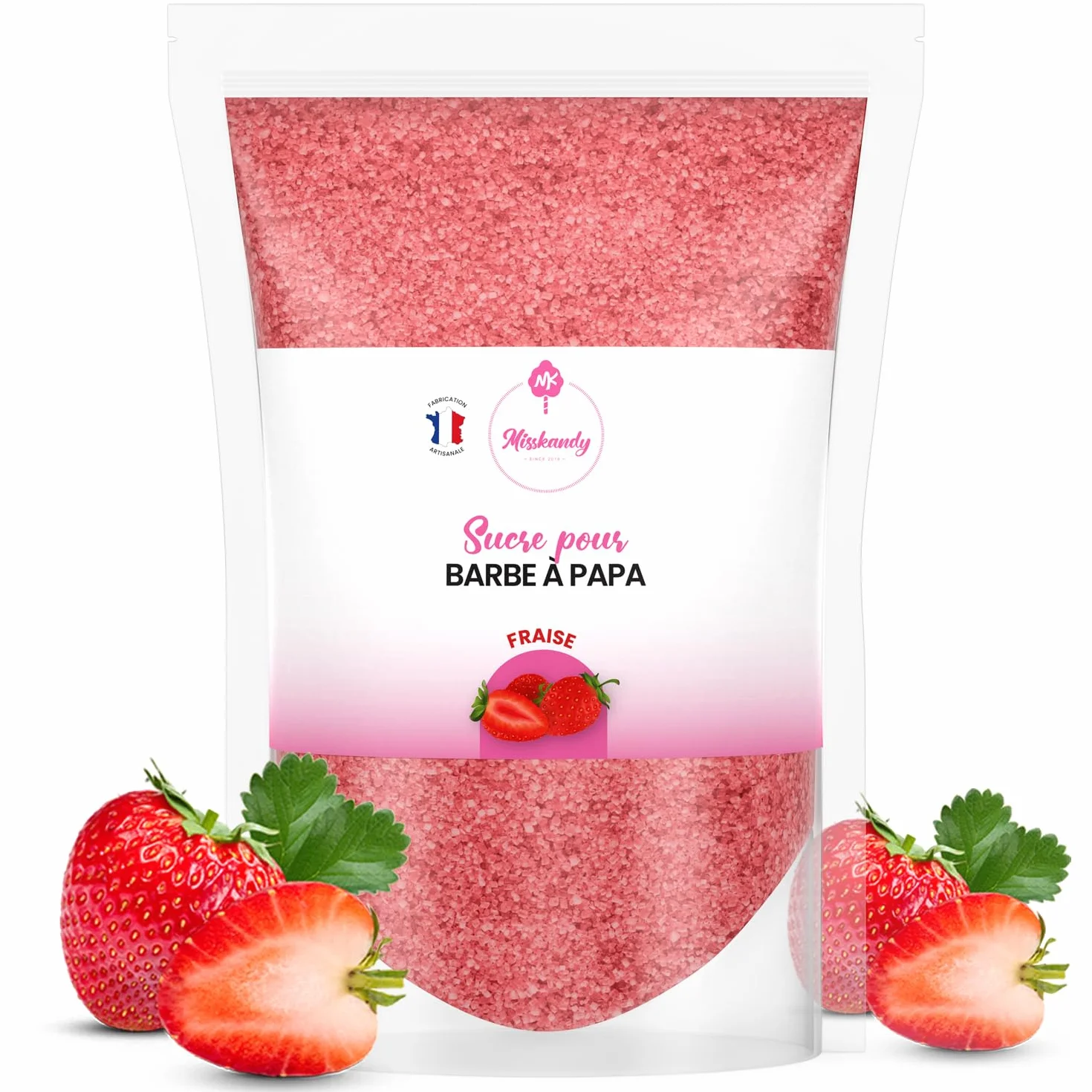 Misskandy Azúcar para Algodón de Azúcar Fresa 500GR Sabores Naturales