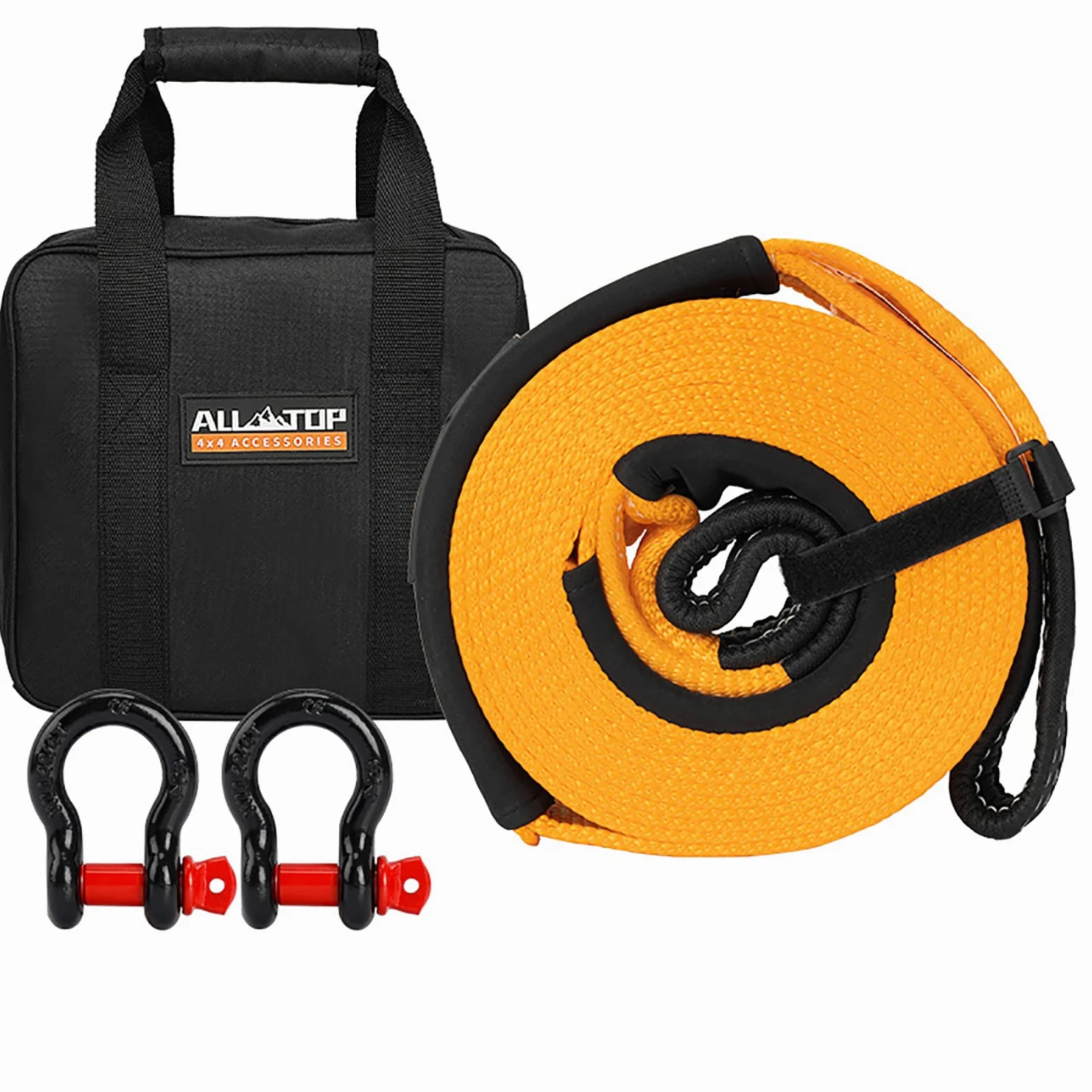Alta Resistencia Cuerda de Remolque, Remolque del Coche Correa,Correa para remolcar con Ganchos De Seguridad Guantes Y Bolsa De Almacenamiento Incluidos (Size:6M/16T)