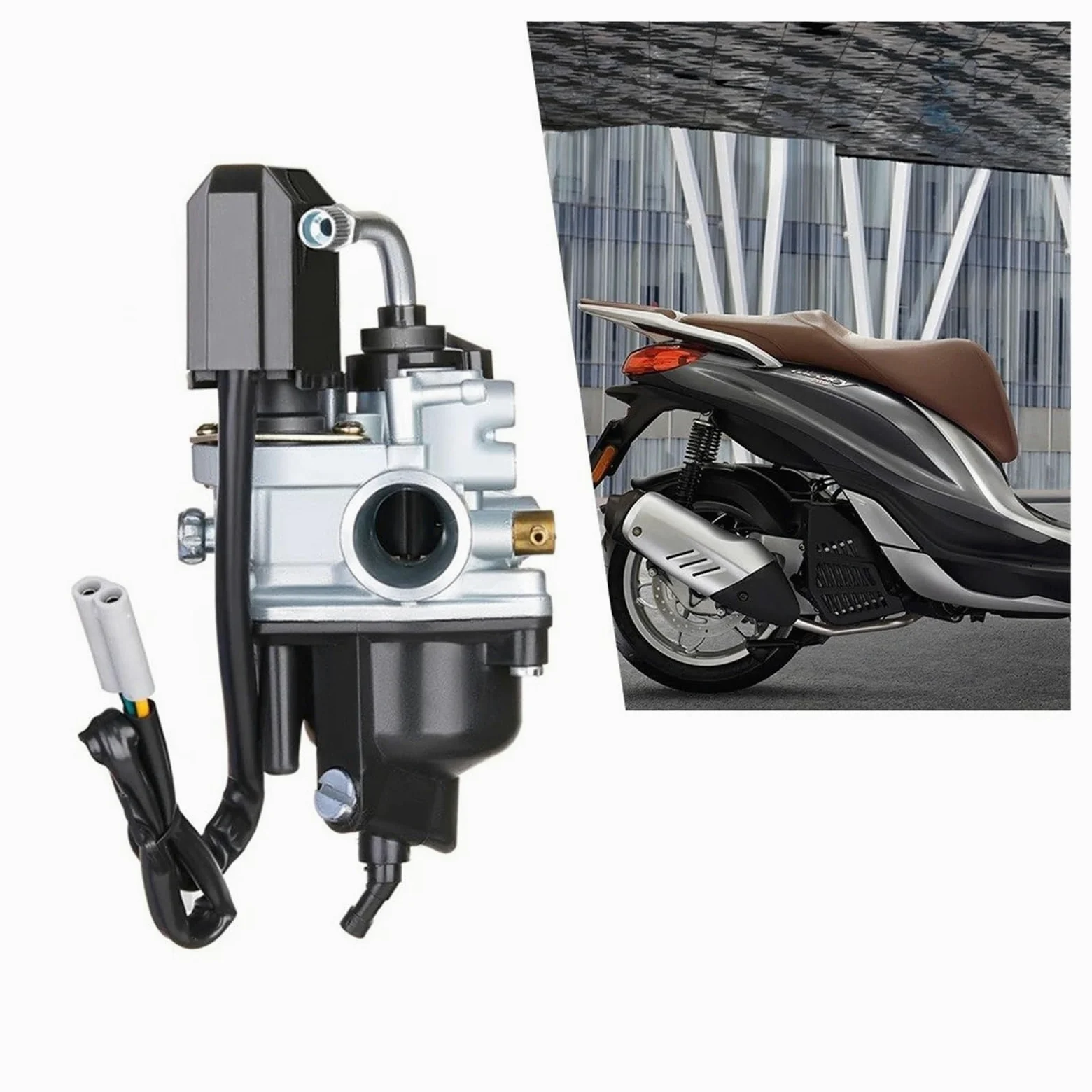 Motosierra Carburador Carburador Para Motocicleta Para Dellorto Para Piaggio Para Typhoon Para PHVA 50 50cc 12mm 175 MM Para DIESIS Para Avec E-starter